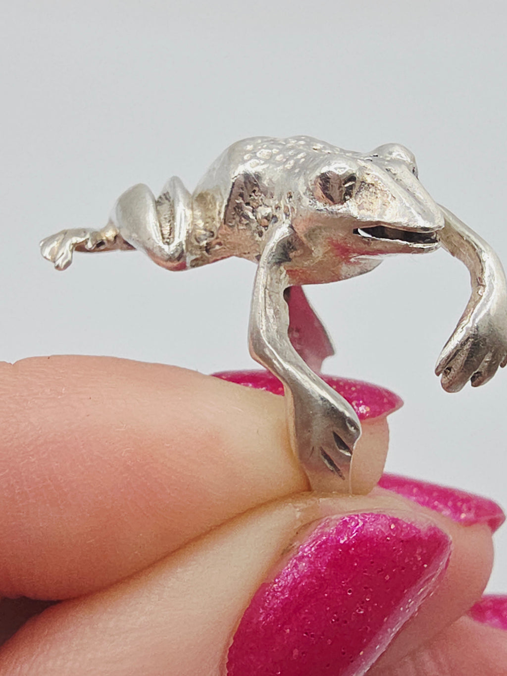 925 Sterling Silver Frog Wrap Ring 3D Figural Amphibian – Size 7