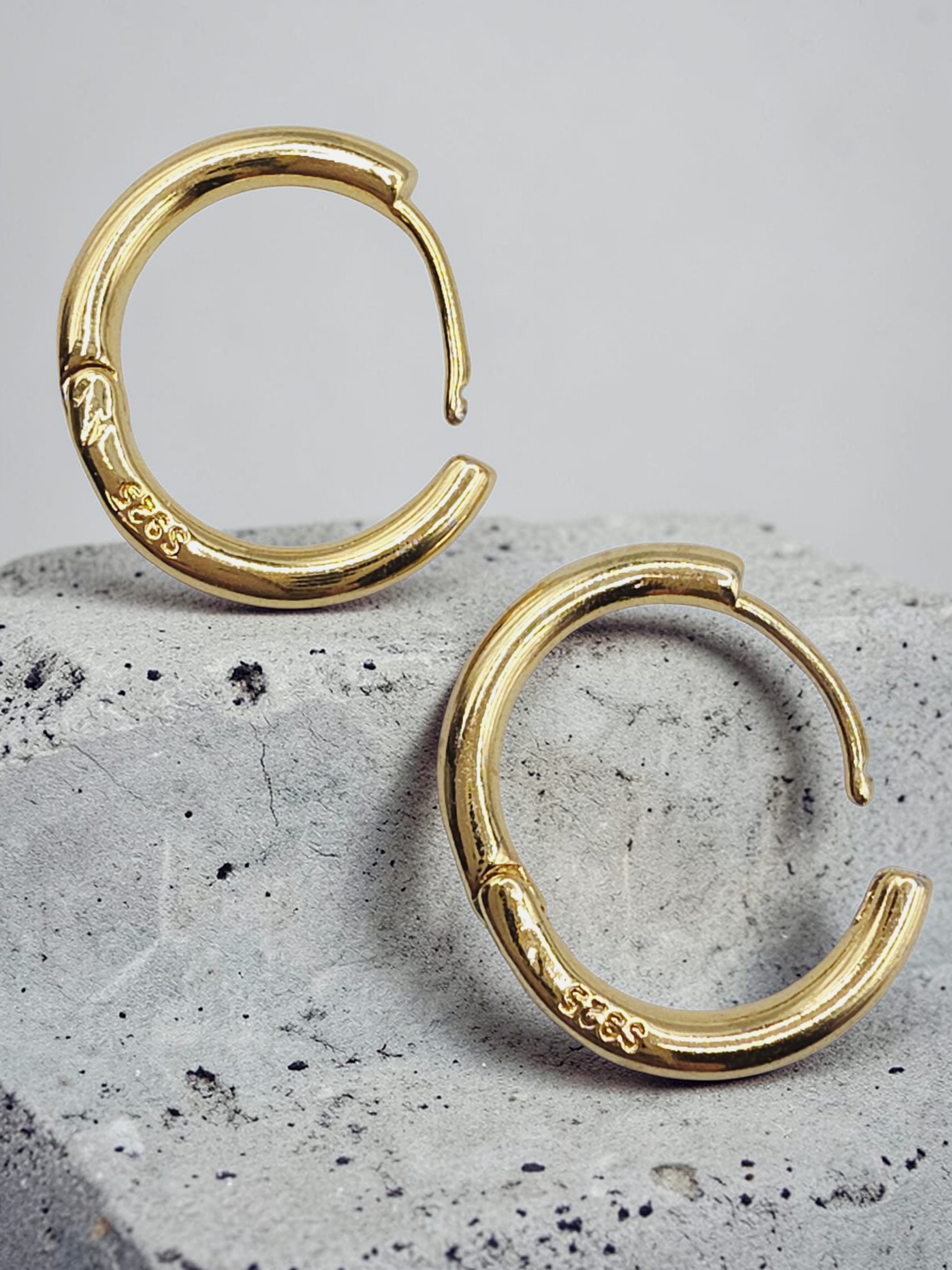 Gold Vermeil 925 Sterling Silver Hoop Earrings