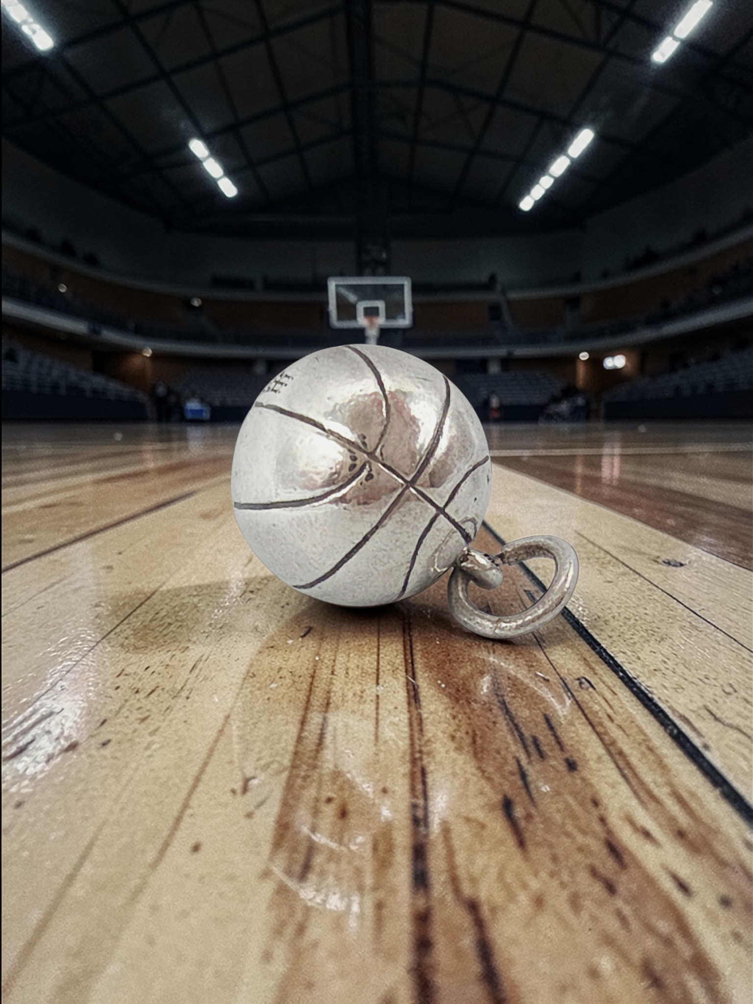 RETIRED James Avery 3D Basketball 925 Sterling Silver Charm Pendant - RARE HTF
