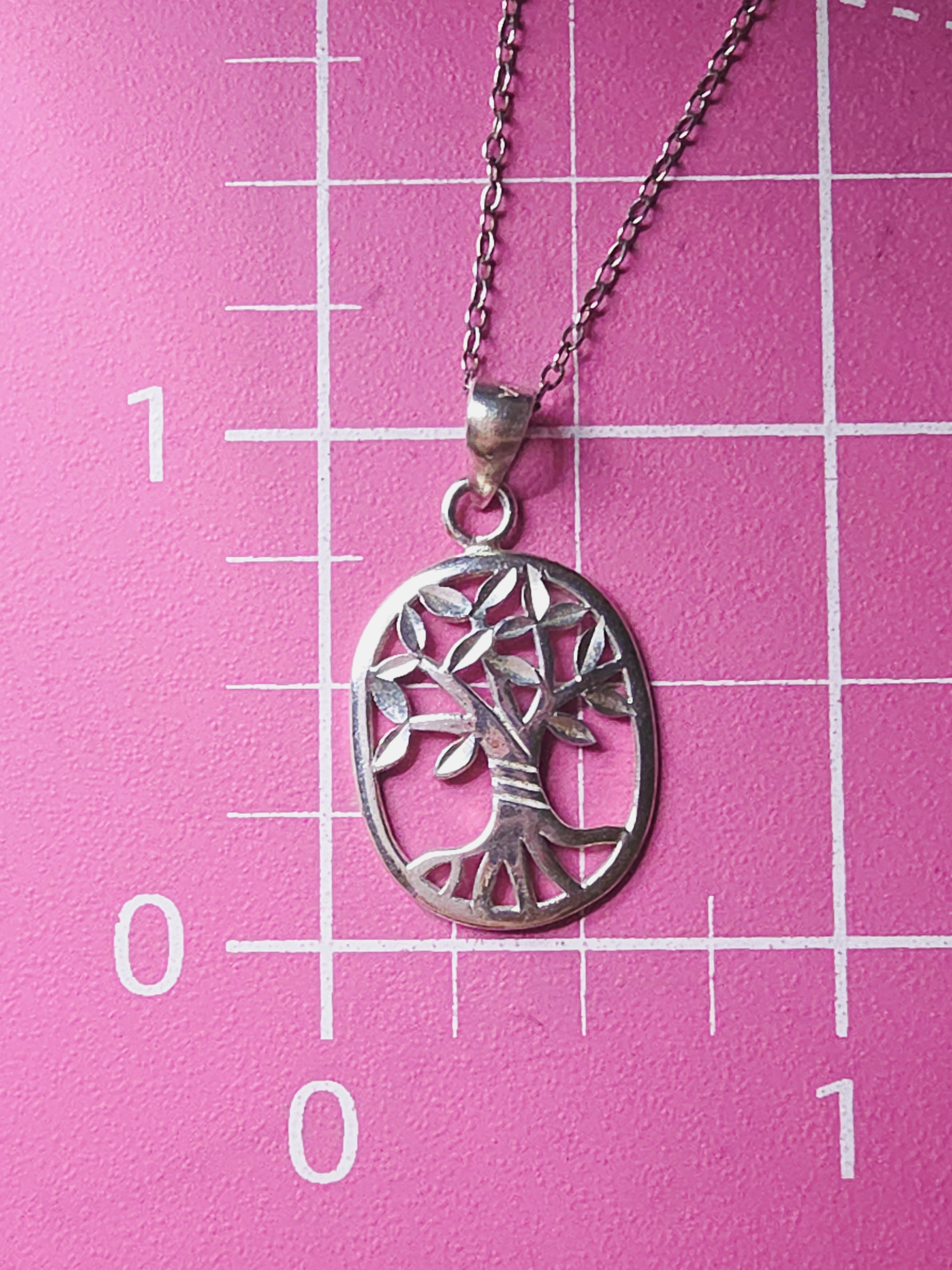 Solid 925 Sterling Silver Tree of Life Pendant Necklace – 18 Inch