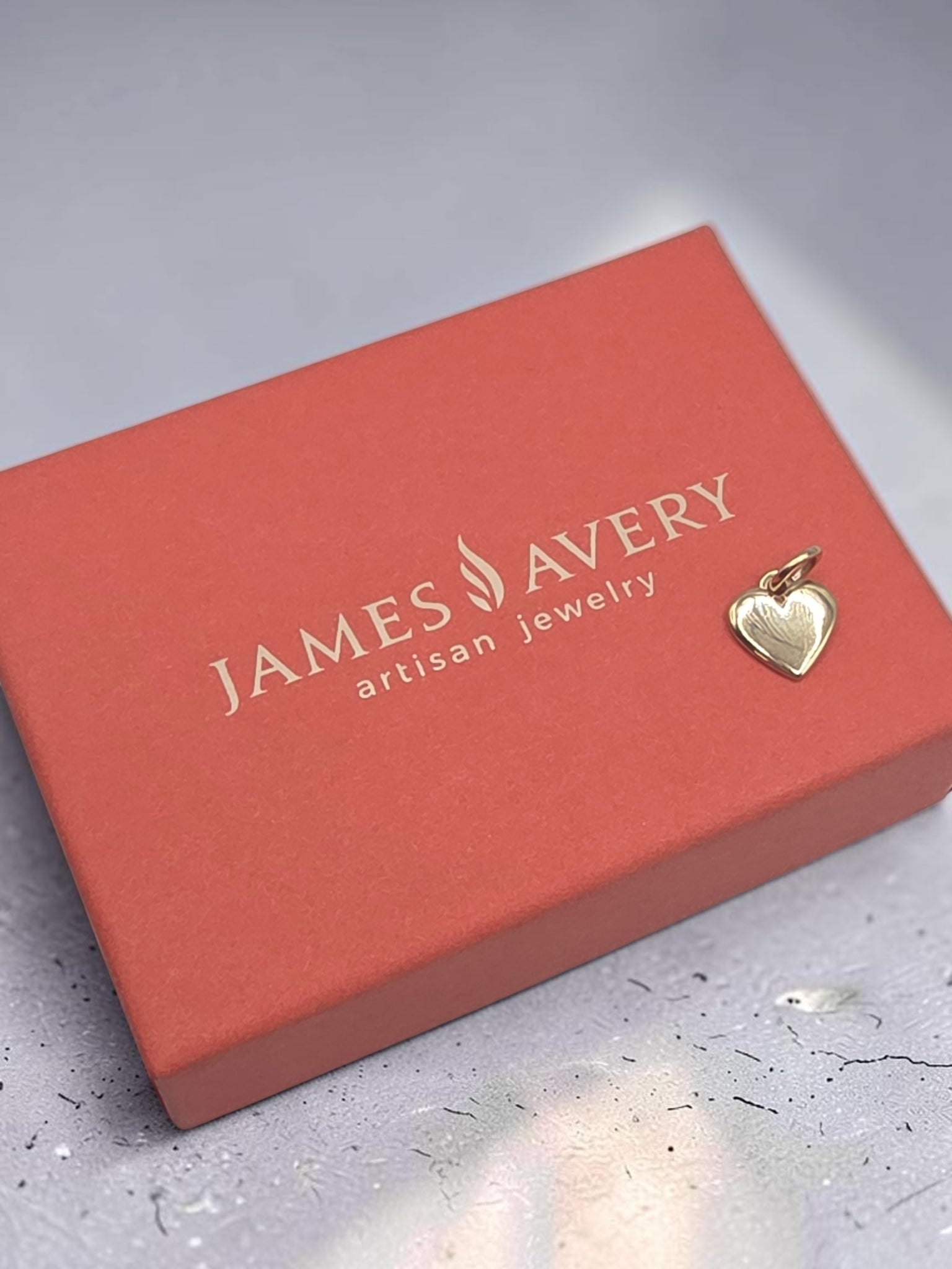 James Avery Solid 14K Yellow Gold Heart Charm Pendant