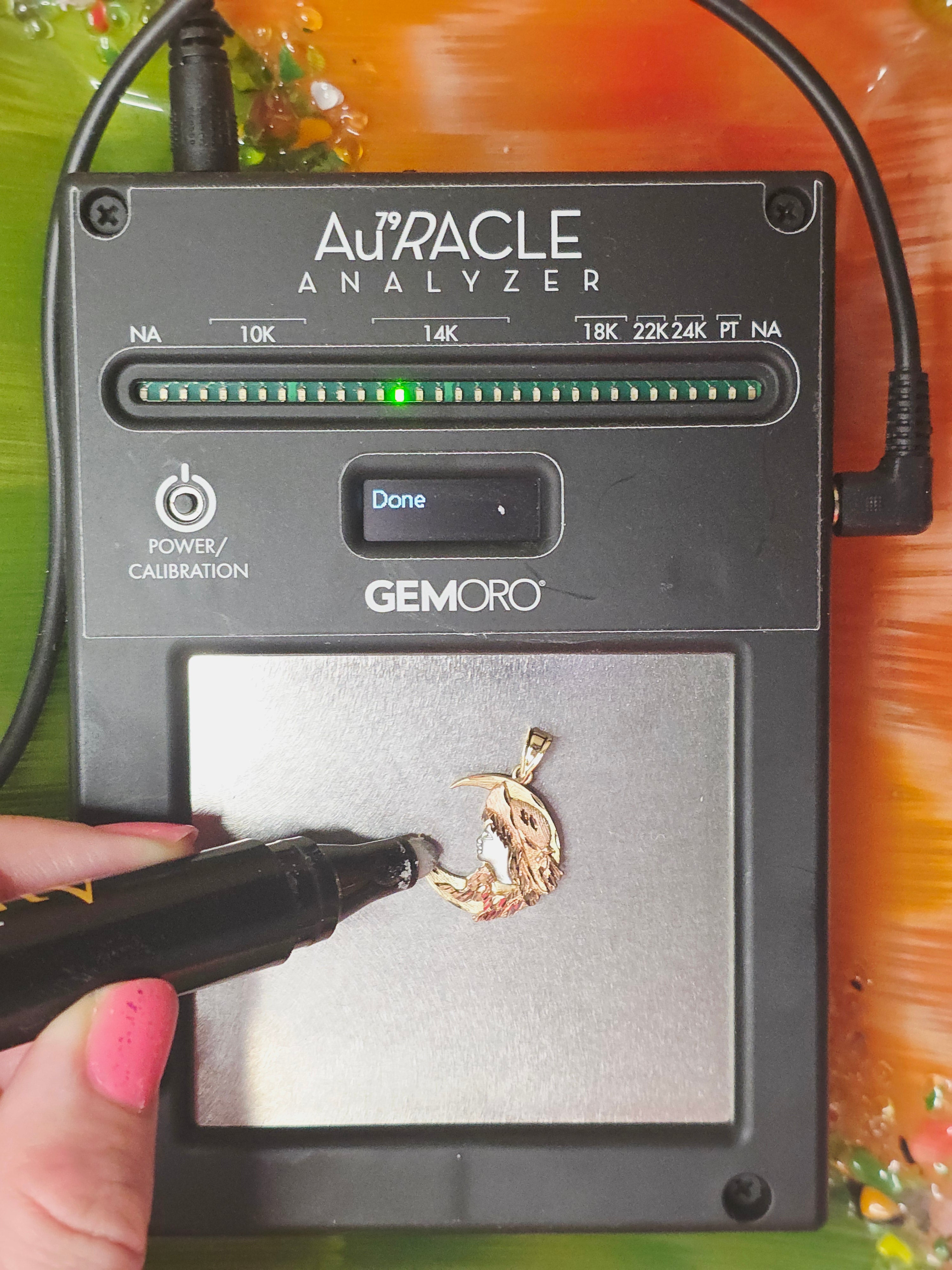 Michael Anthony Solid 14K Tri-Color Gold Moon Goddess Necklace Pendant