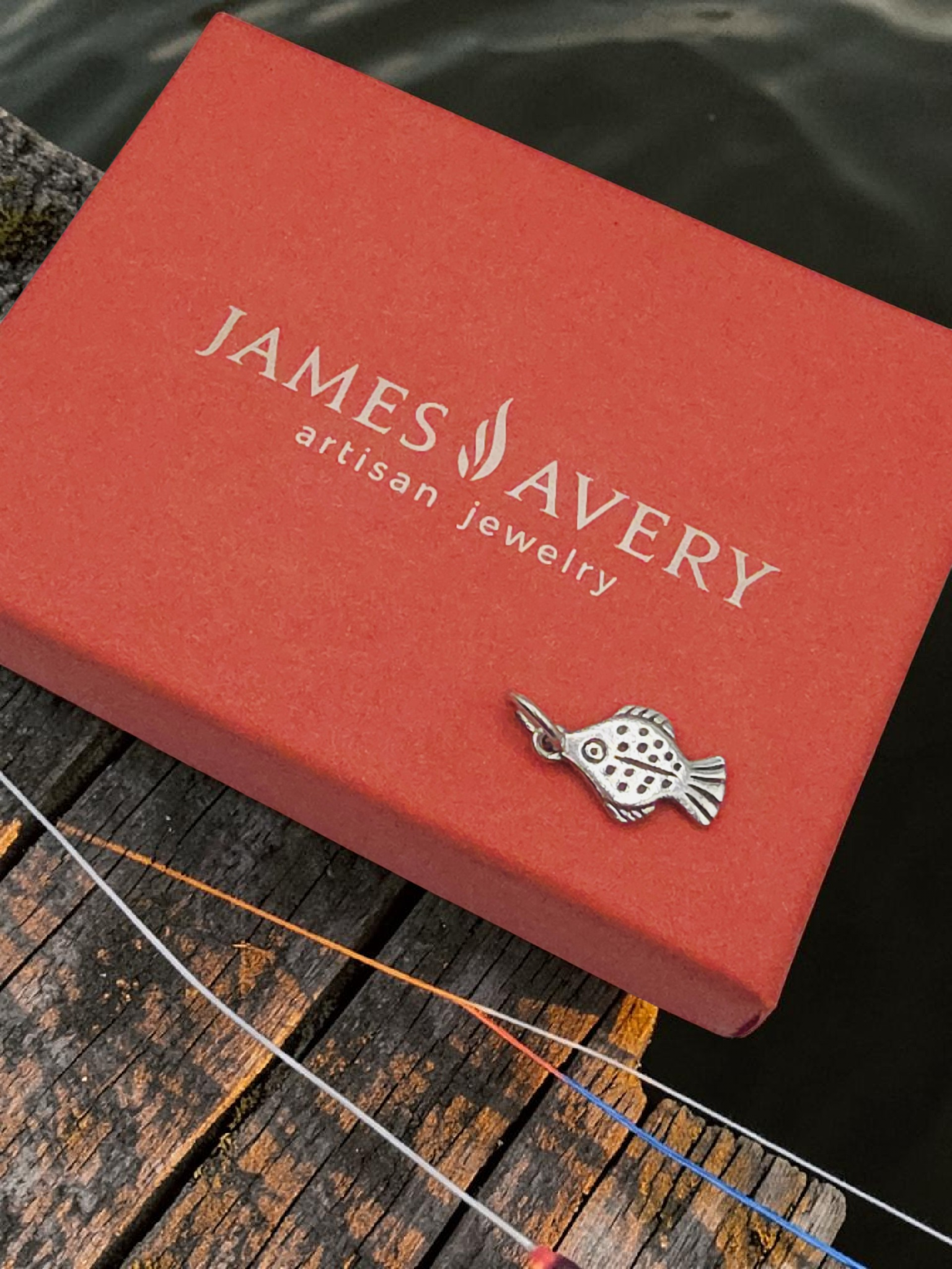 RETIRED James Avery Spotted Flounder Fish Charm - 925 Silver - BOX - UNCUT
