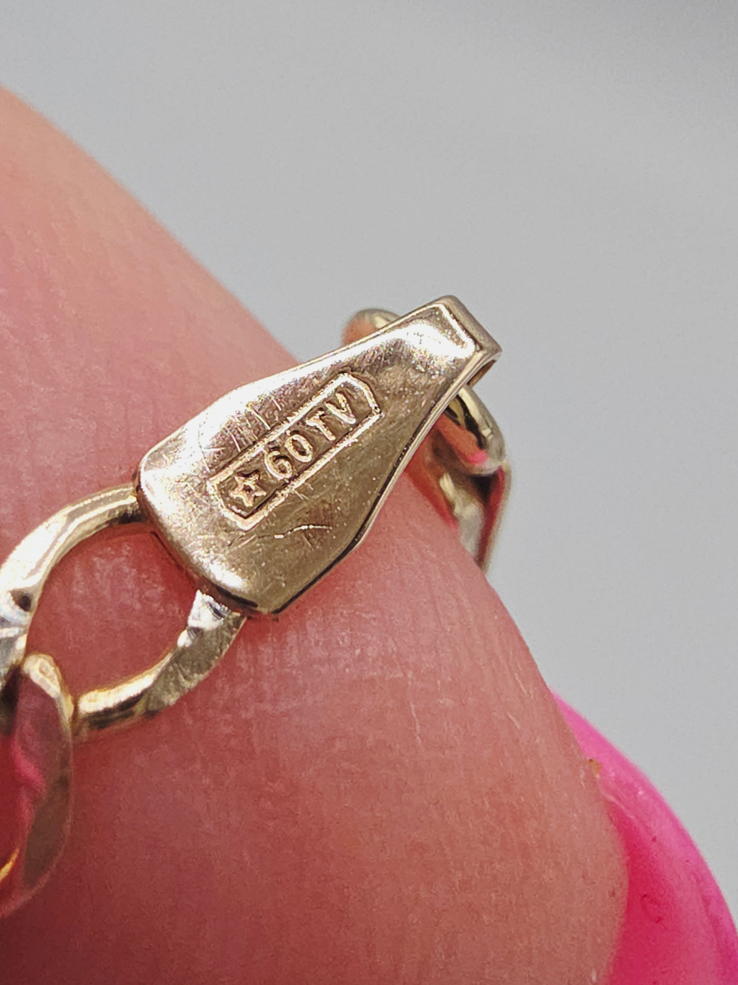 PGDA Solid 10K Yellow Gold Figaro Link Bracelet -  8.25 Inch - 3mm - ITALY