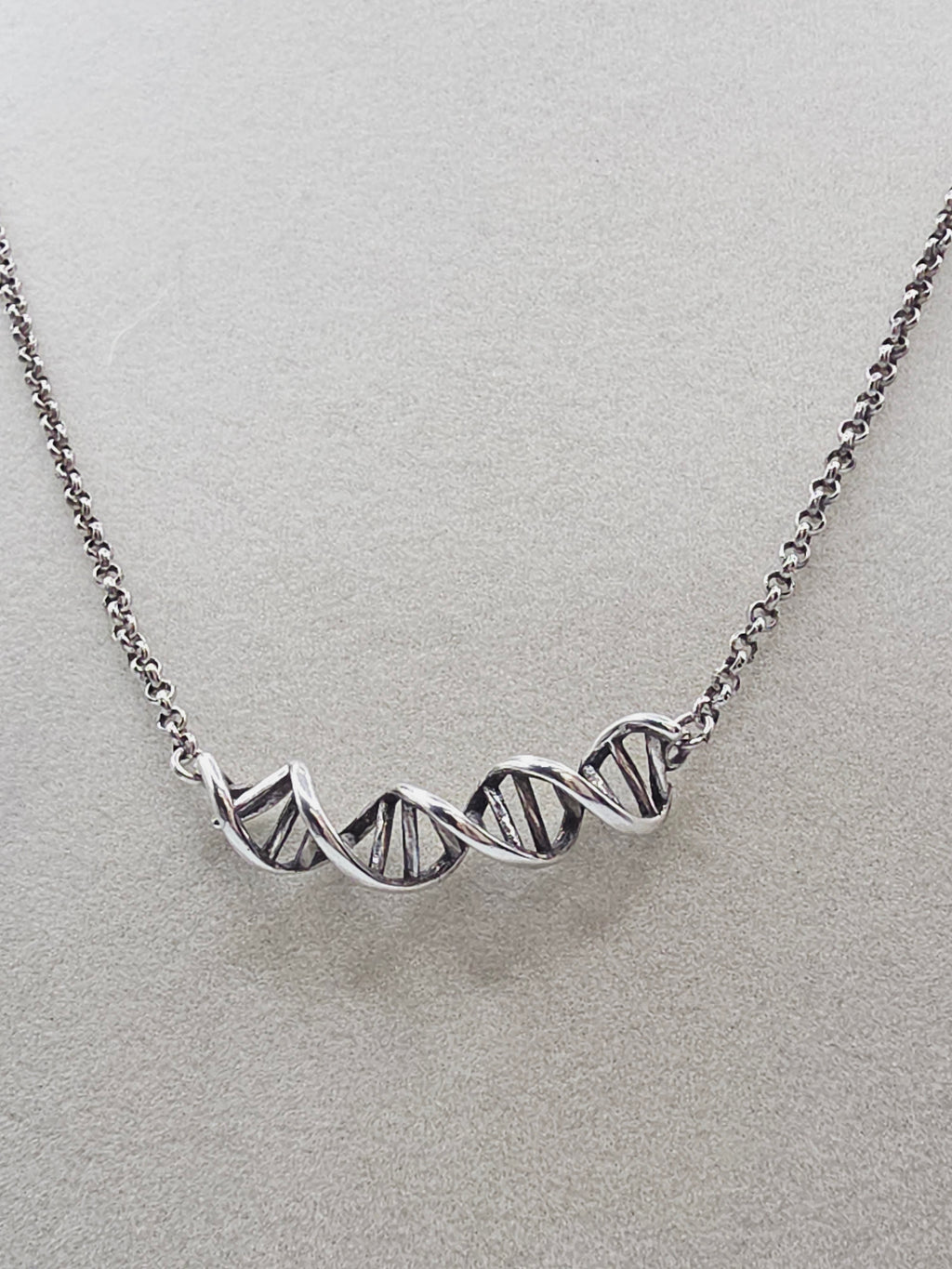 925 Sterling Silver DNA Science Life Pendant Necklace - Adjustable