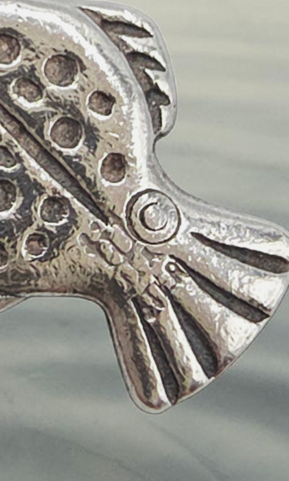 RETIRED James Avery Spotted Flounder Fish Charm - 925 Silver - BOX - UNCUT