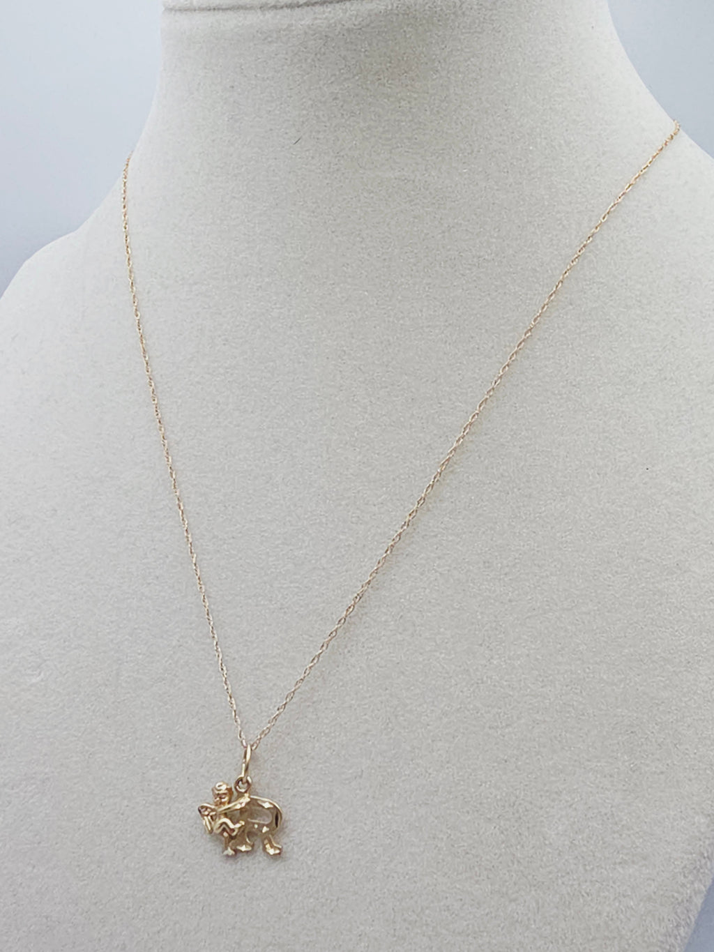 Michael Anthony Solid 10K Letter R Pendant Necklace with Angel - 15 Inch