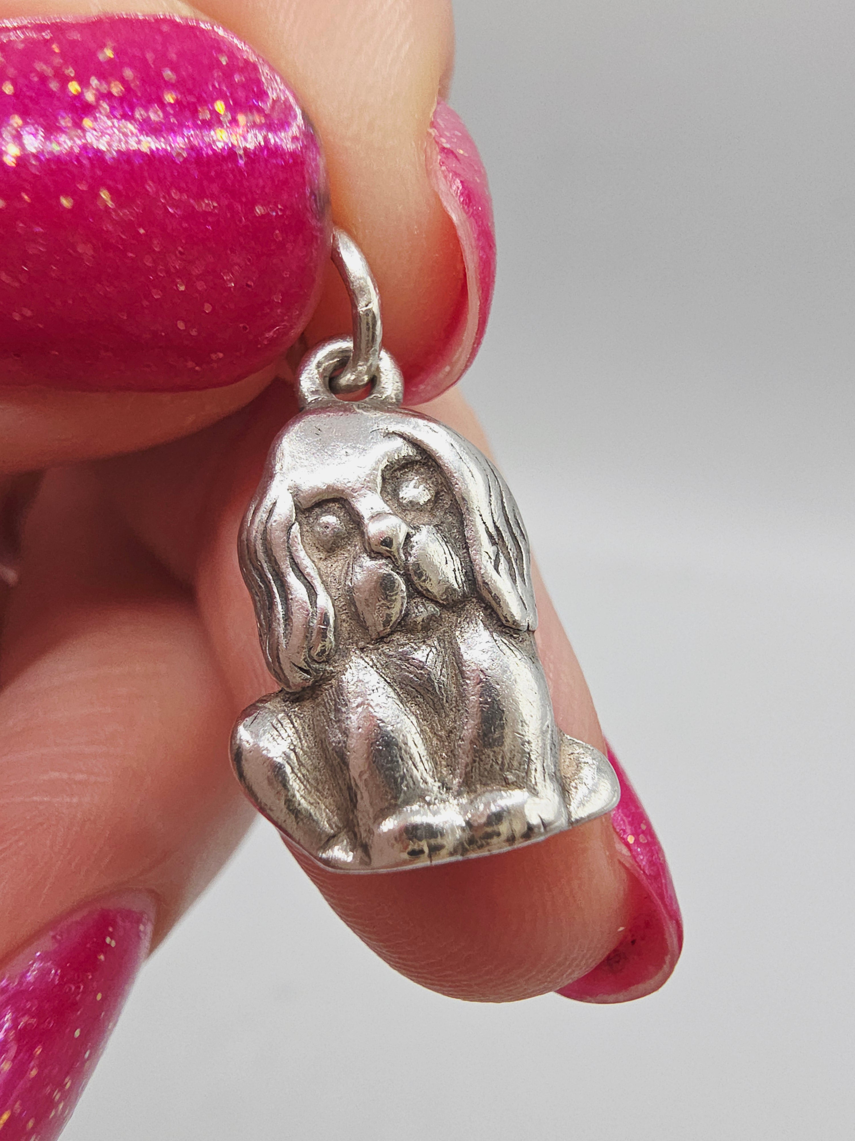 James Avery Sterling Silver Cocker Spaniel Dog Charm Pendant - RETIRED