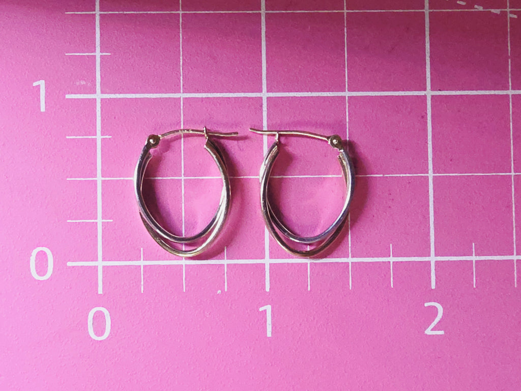 Solid 14K Two-Tone Double Hoop Earrings