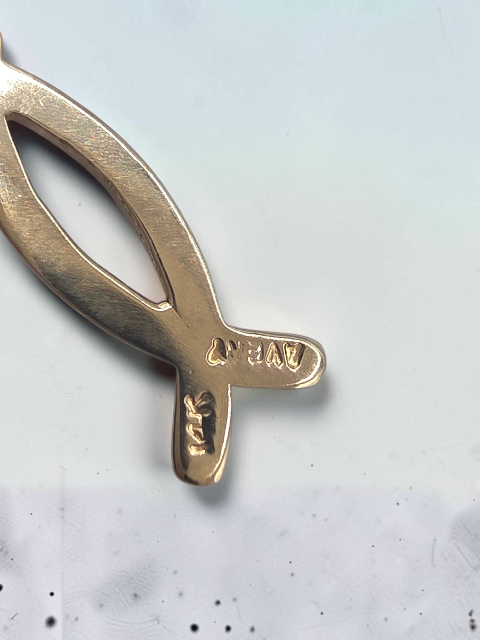 RETIRED James Avery Solid 14K Gold Ichthus Fish Charm Pendant - Uncut with Box