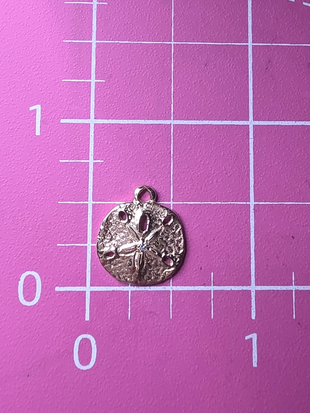 James Avery Solid 14K Gold Sand Dollar Charm Custom Diamond Accent One of a Kind