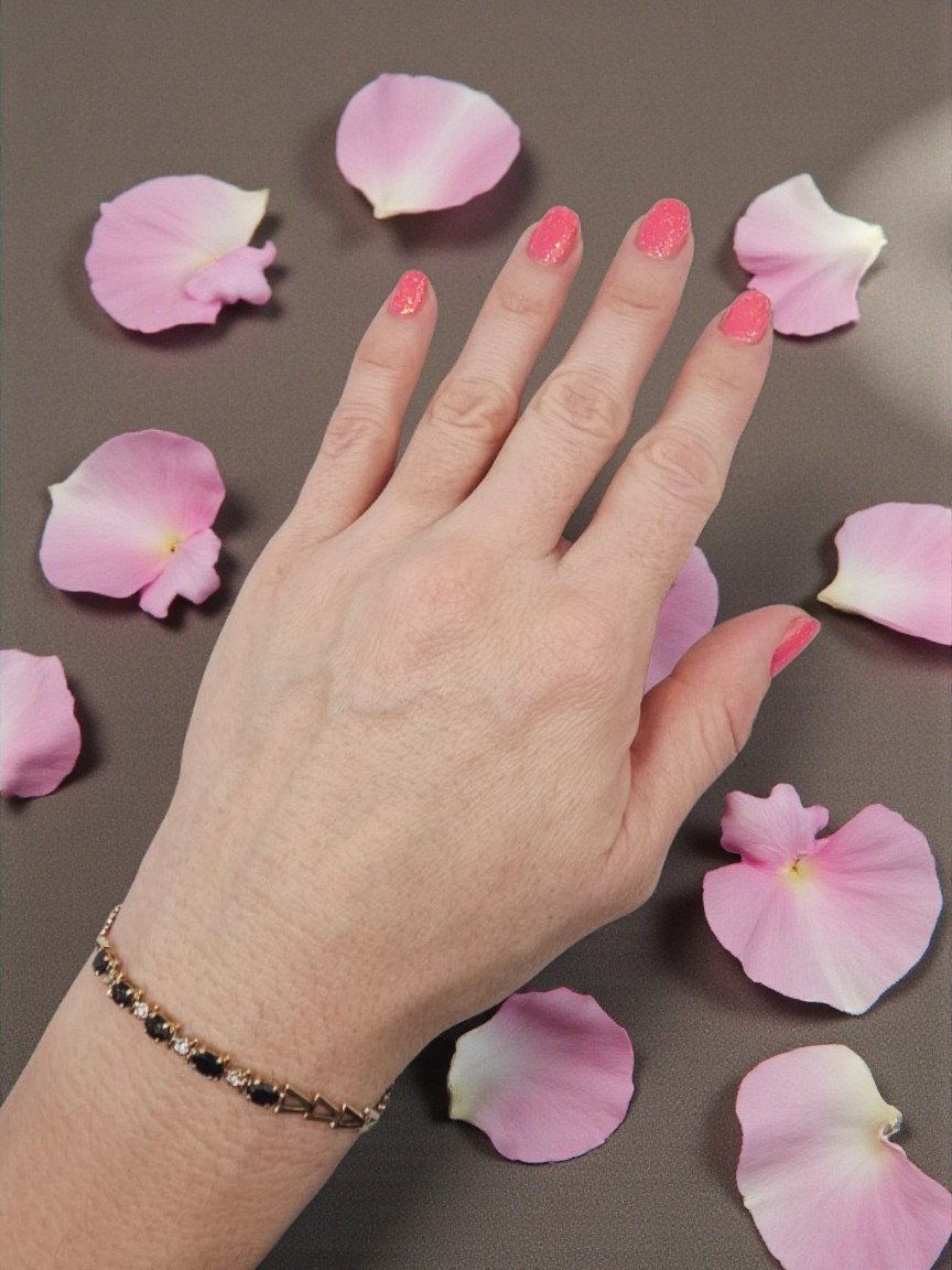 Solid 10K Yellow Gold Bracelet with Blue Sapphires and Diamonds - 7.25 Inch