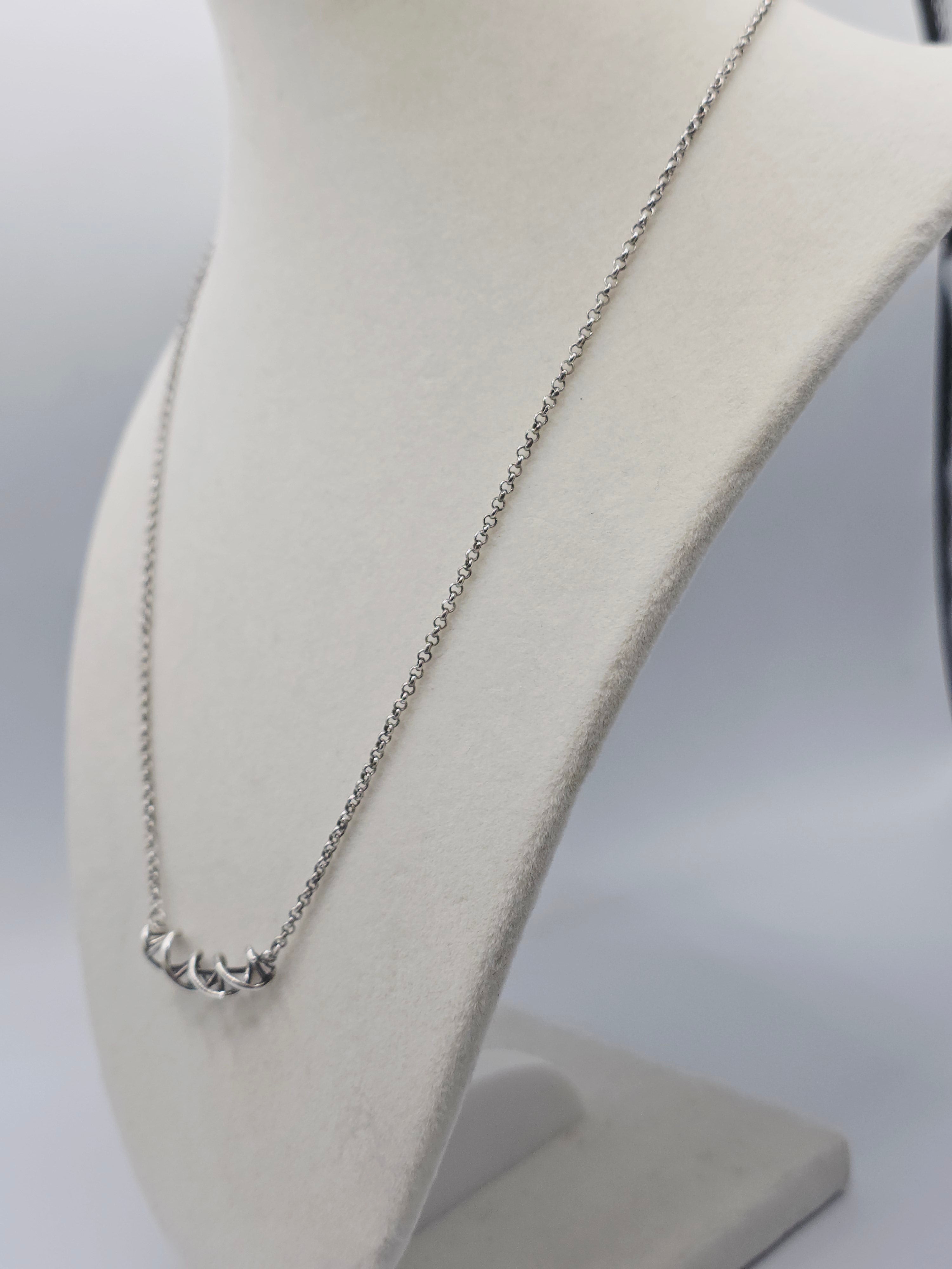 925 Sterling Silver DNA Science Life Pendant Necklace - Adjustable