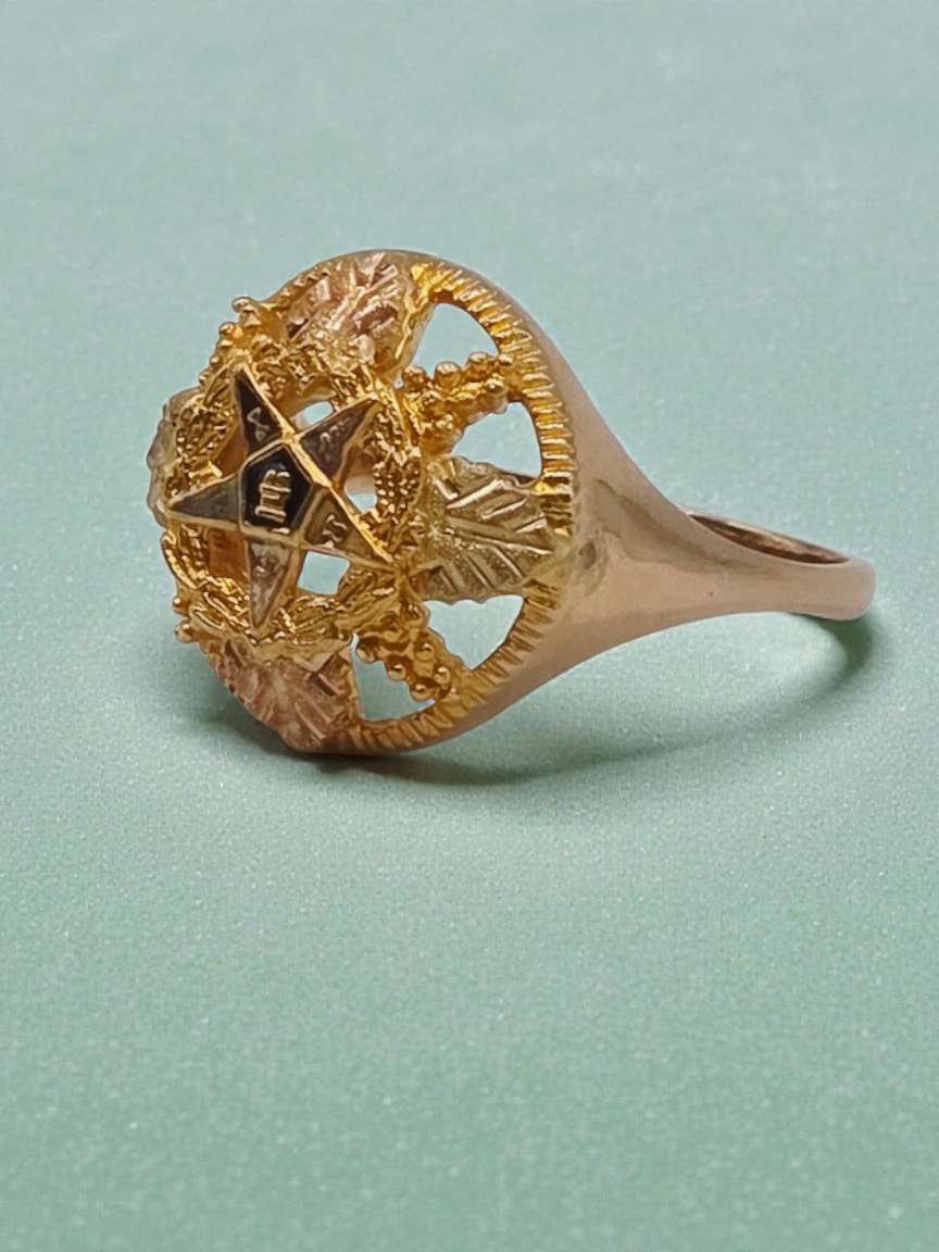 Black Hills Gold Solid 10K 12K Order of Eastern Star Ring – Size 7