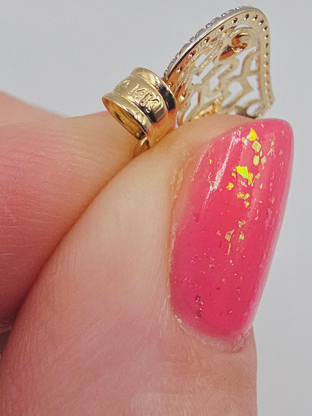 Michael Anthony Solid 14K Two-Tone Gold Filigree Heart Necklace Pendant