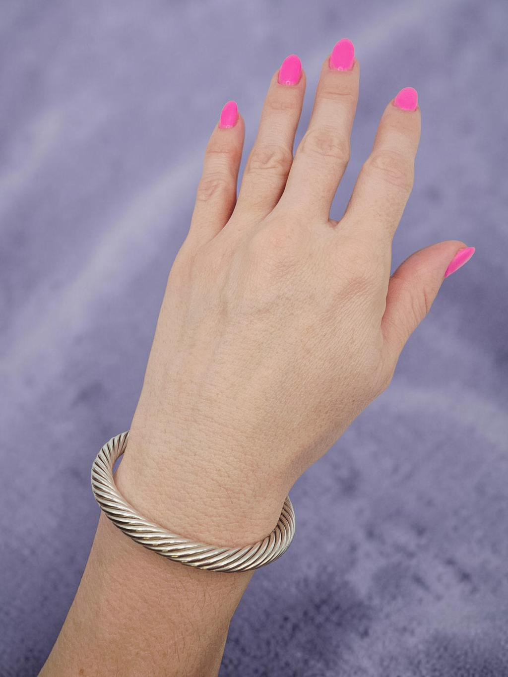David Yurman Sterling Silver Cable Bracelet with Morganite & Diamonds - Medium