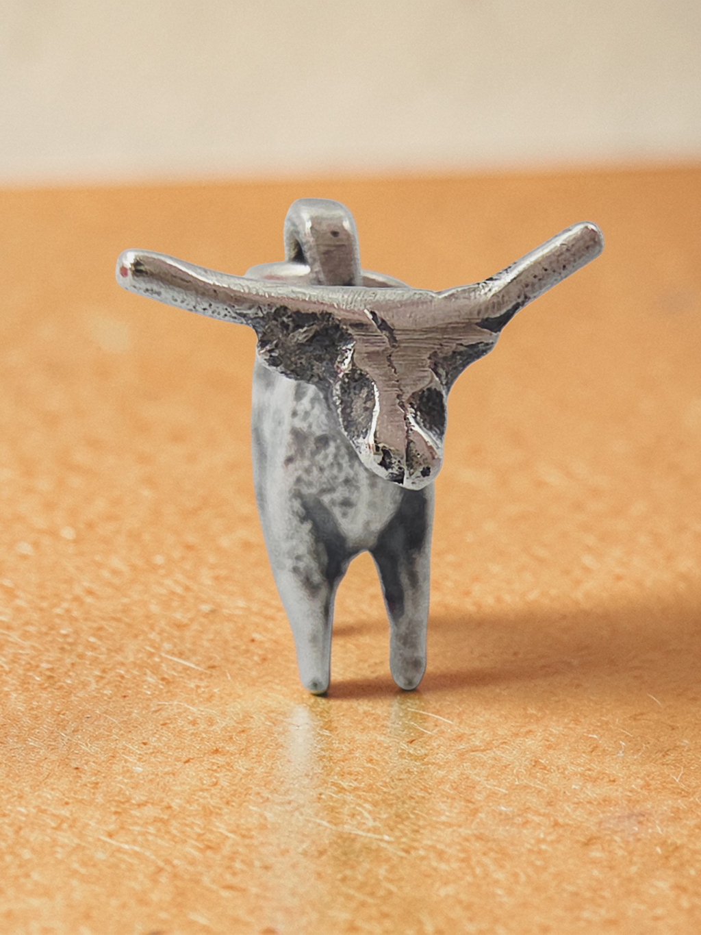 RETIRED James Avery 3D Texas Longhorn Bull Cow Sterling Silver Charm Pendant HTF