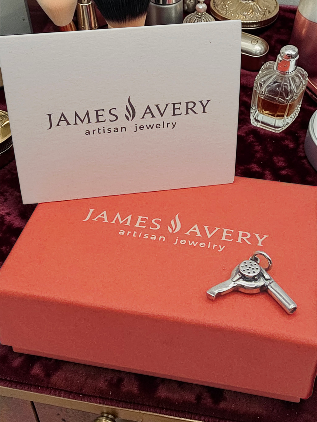 RETIRED James Avery Hair Blow Dryer 925 Sterling Silver Charm Pendant