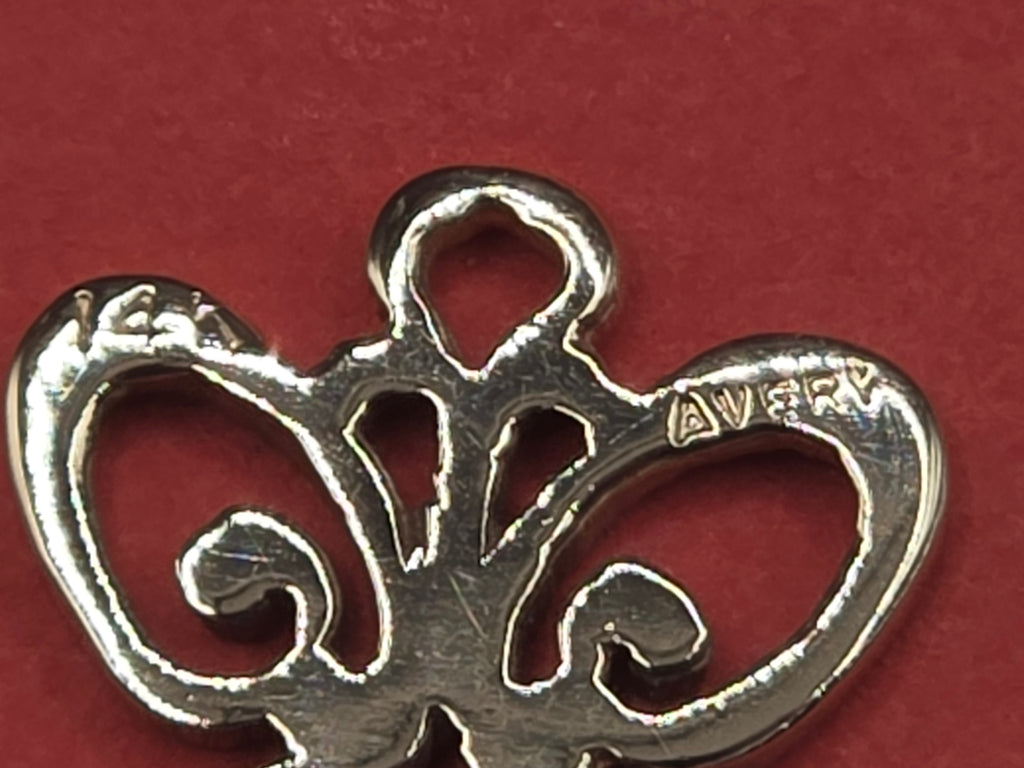 James Avery Solid 14K Yellow Gold Open Scroll Spring Butterfly Charm Pendant