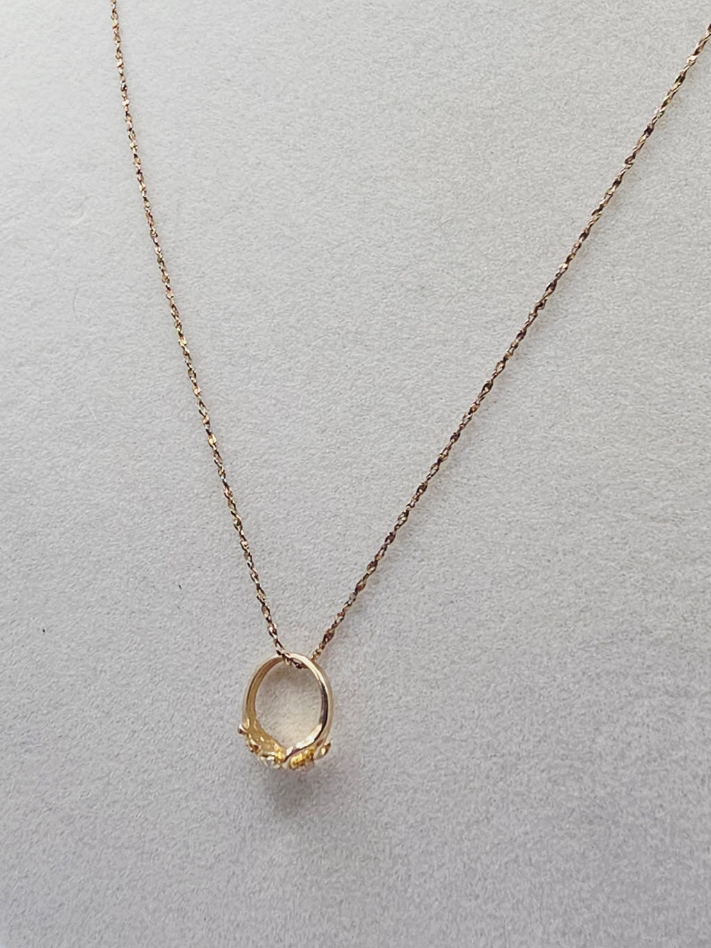 Black Hills Solid 14K Gold Floral Ring Pendant with Free 18" GF Necklace