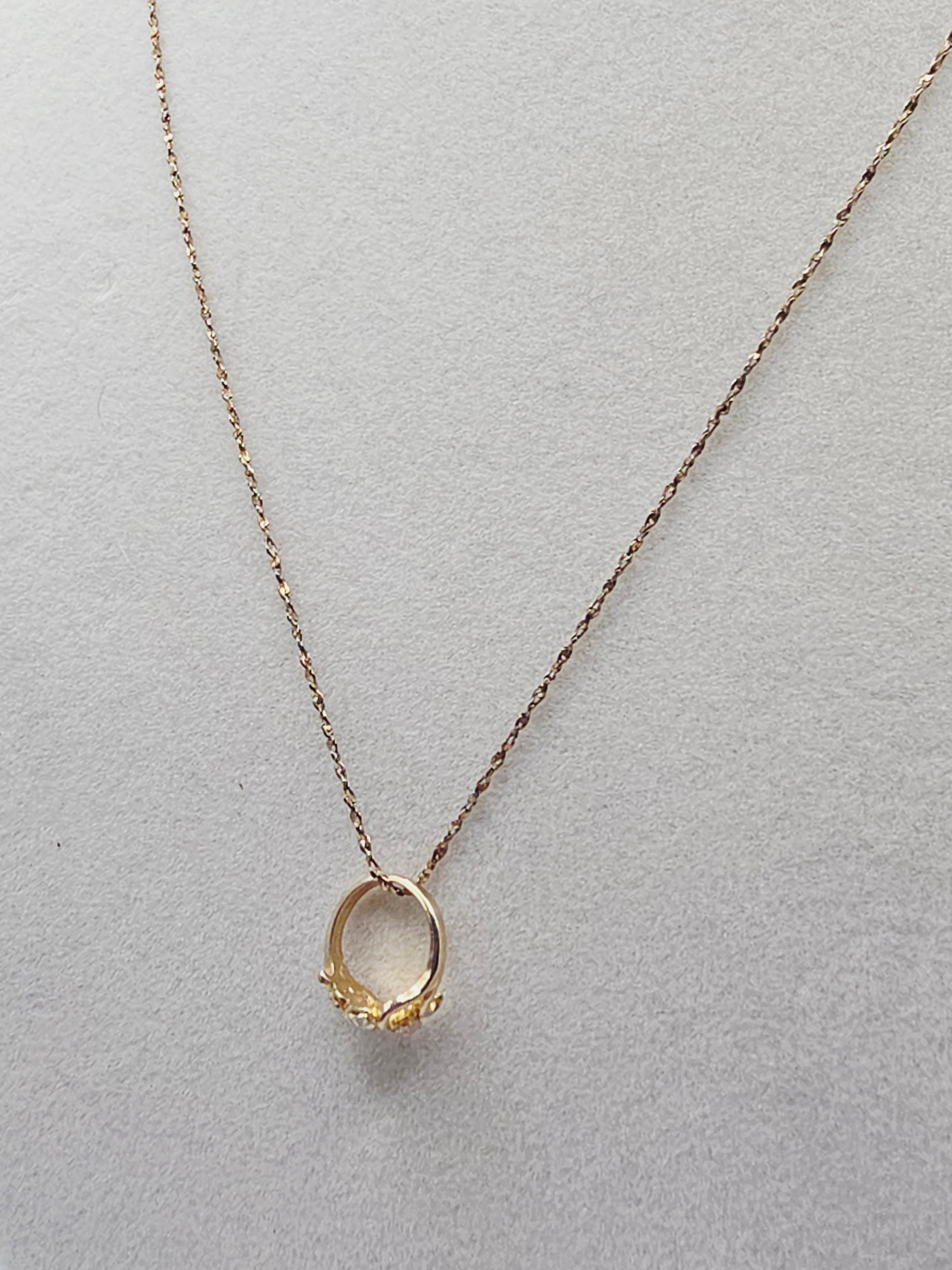 Black Hills Solid 14K Gold Floral Ring Pendant with Free 18" GF Necklace