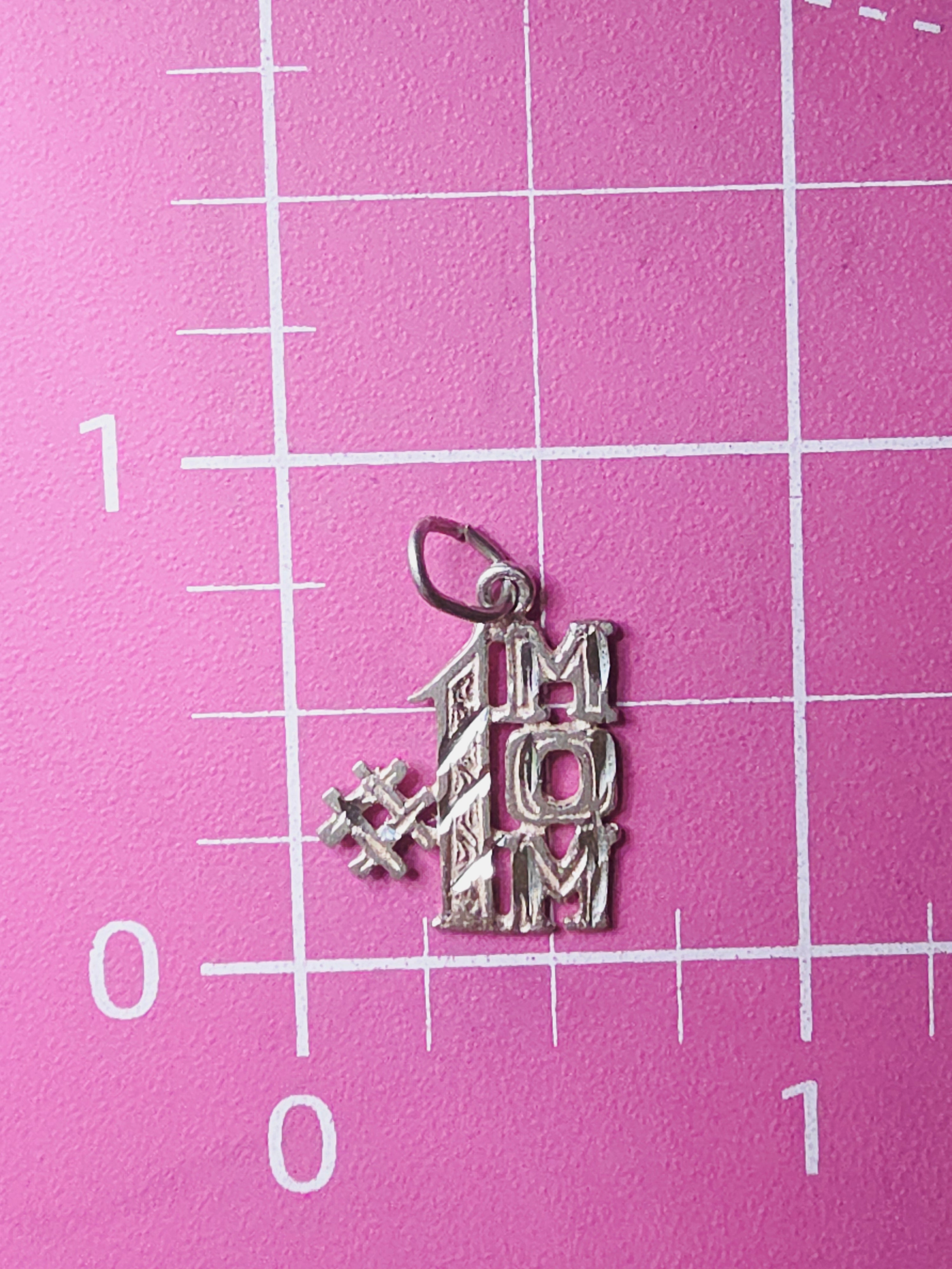 925 Sterling Silver #1 Mom Charm Pendant