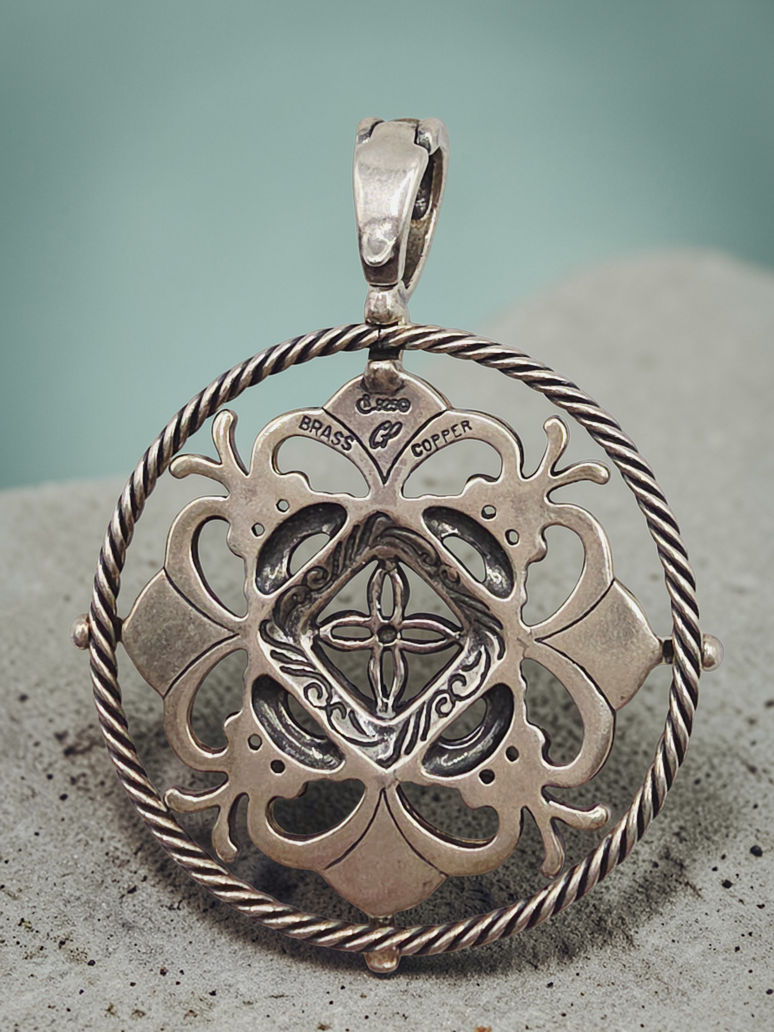 Carolyn Pollack 925 Sterling Silver Brass Copper Relios Necklace Pendant