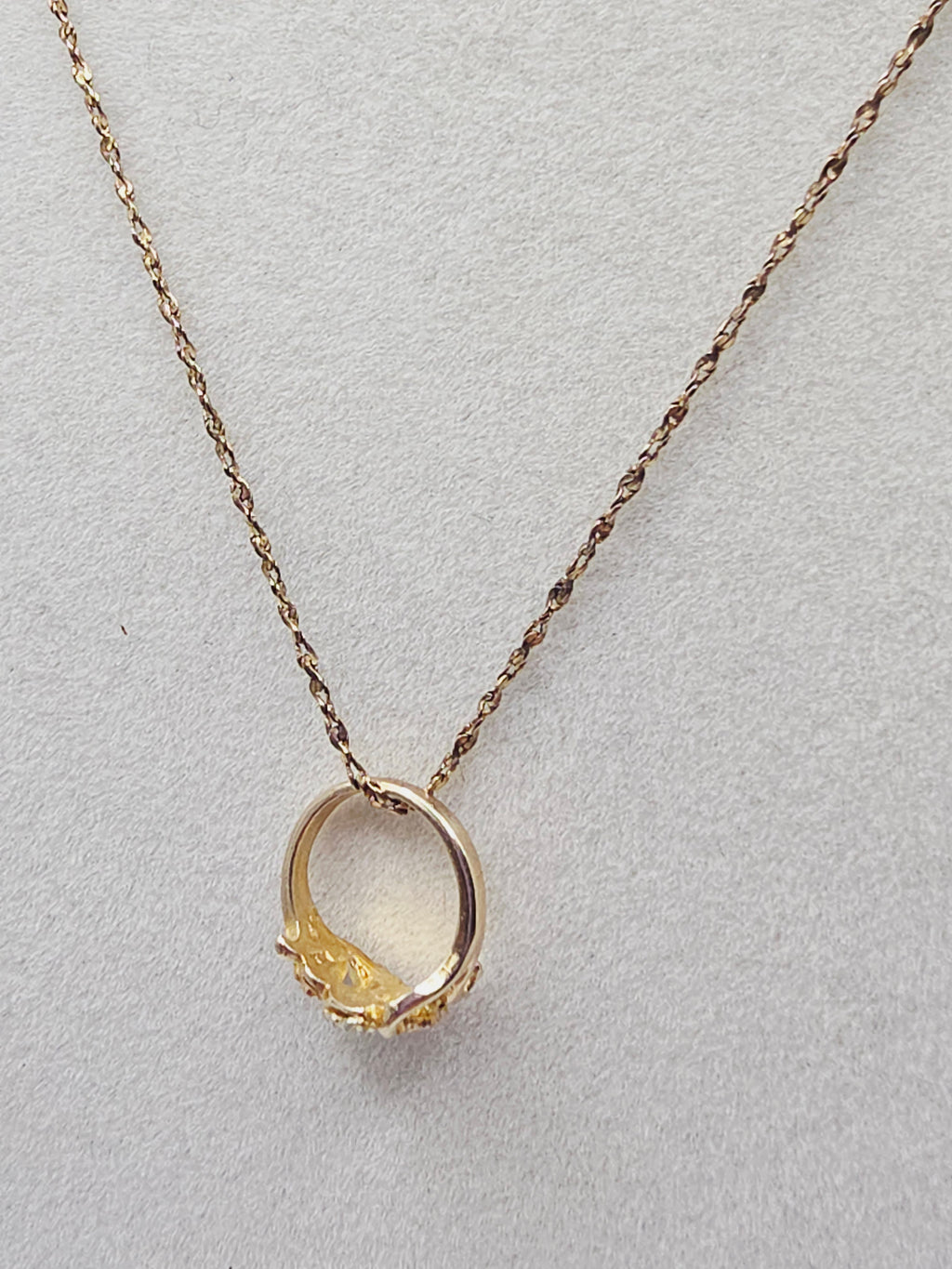 Black Hills Solid 14K Gold Floral Ring Pendant with Free 18" GF Necklace