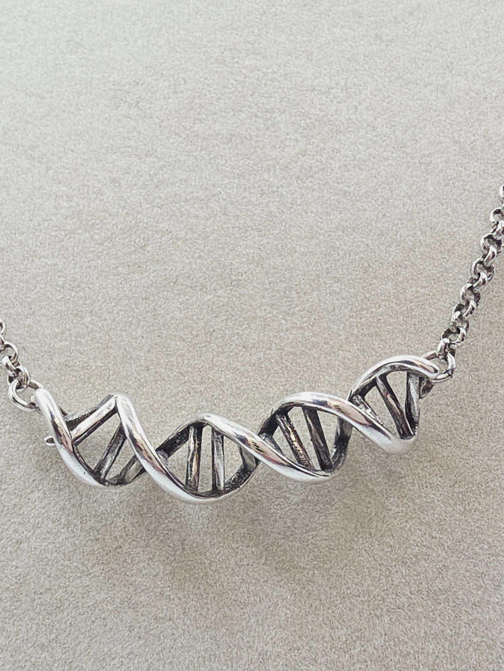 925 Sterling Silver DNA Science Life Pendant Necklace - Adjustable