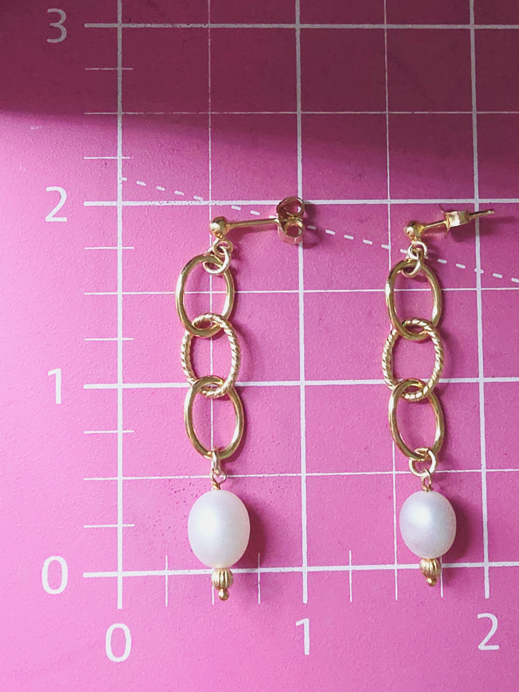 Veronese Gold Vermeil 925 Sterling Silver Pearl Italian Dangle Earrings - 2 Inch