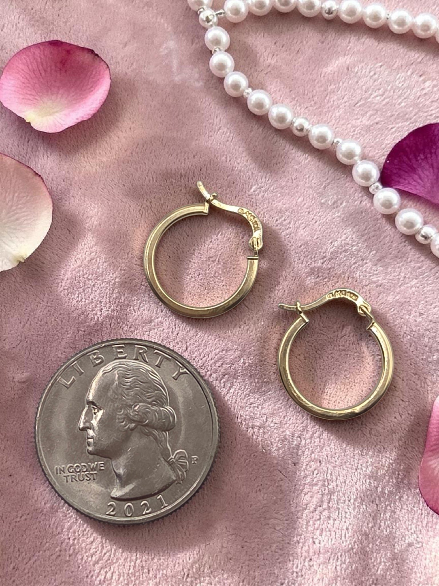 Michael Anthony Solid 10K Yellow Gold Square Tube Hoop Earrings 0.5 Inch