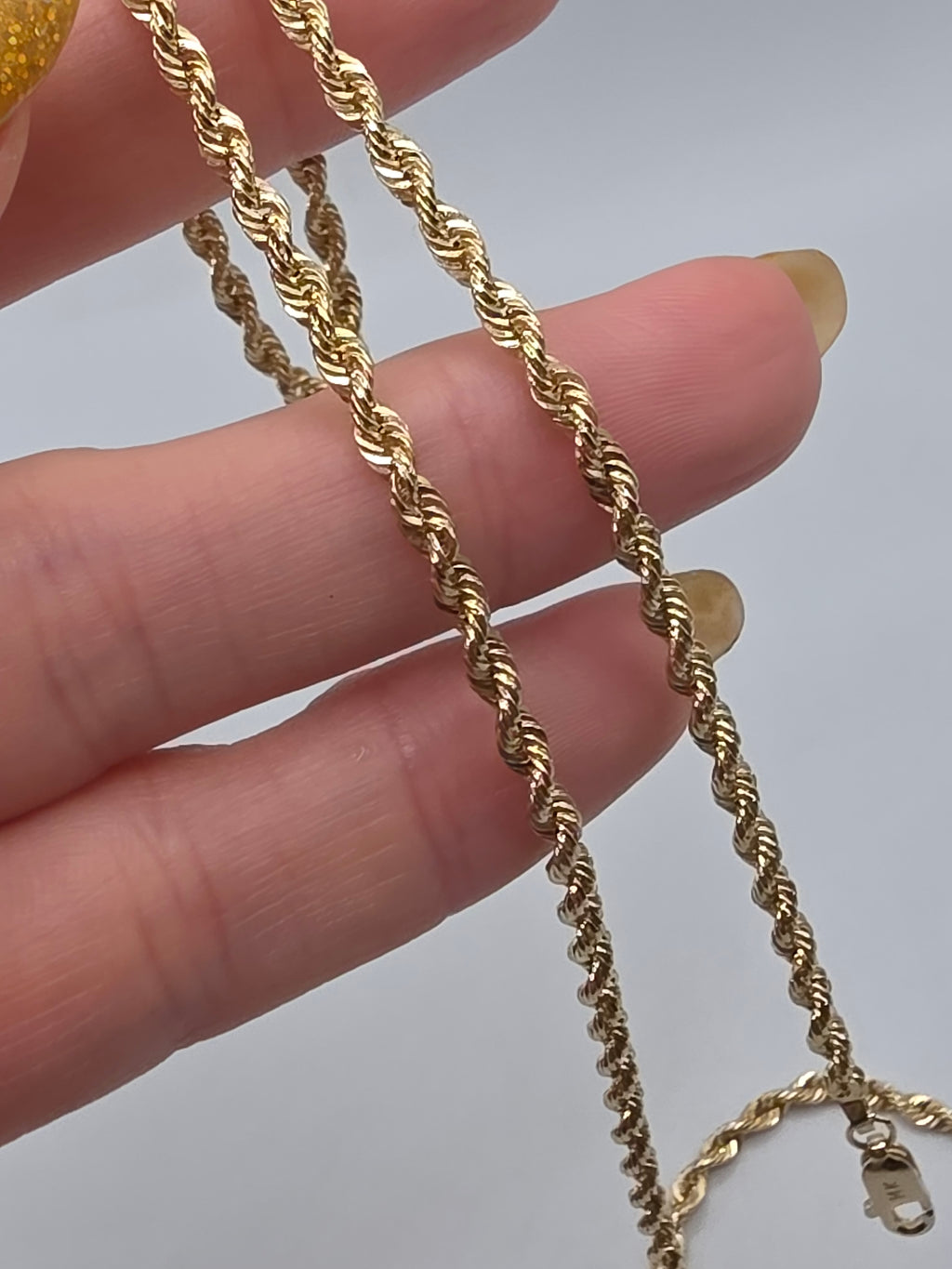 Vintage Michael Anthony Solid 14K Yellow Gold French Rope Chain Necklace 18" 3mm