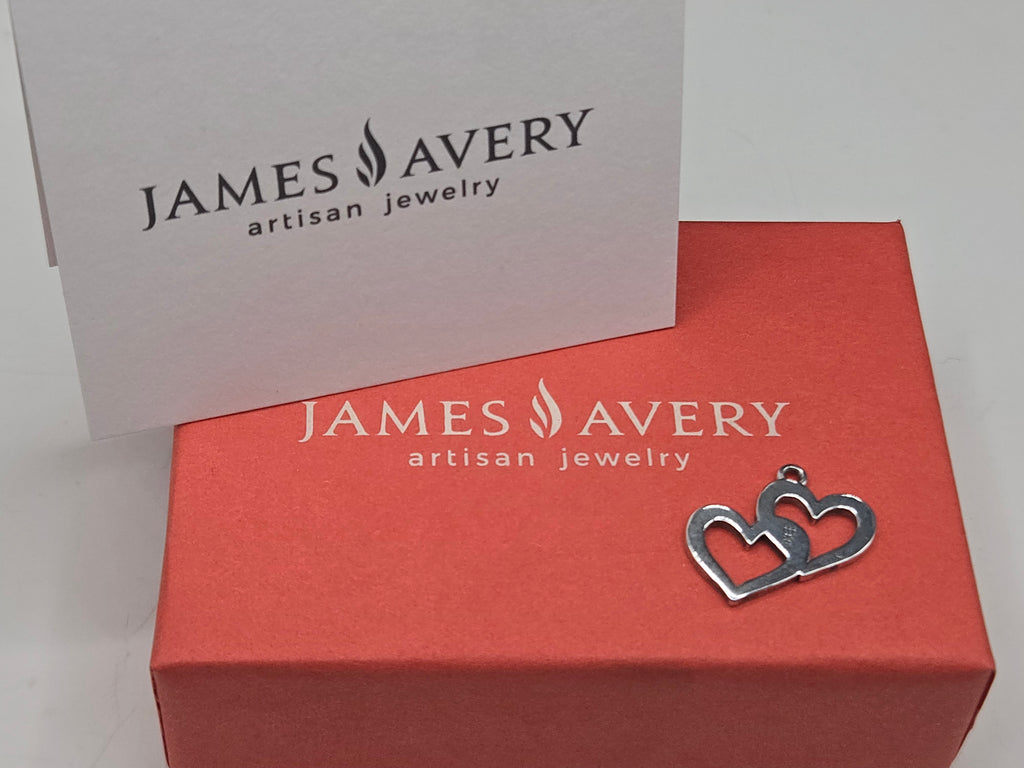 RETIRED James Avery 925 Sterling Silver Cupid Double Open Hearts Charm Pendant