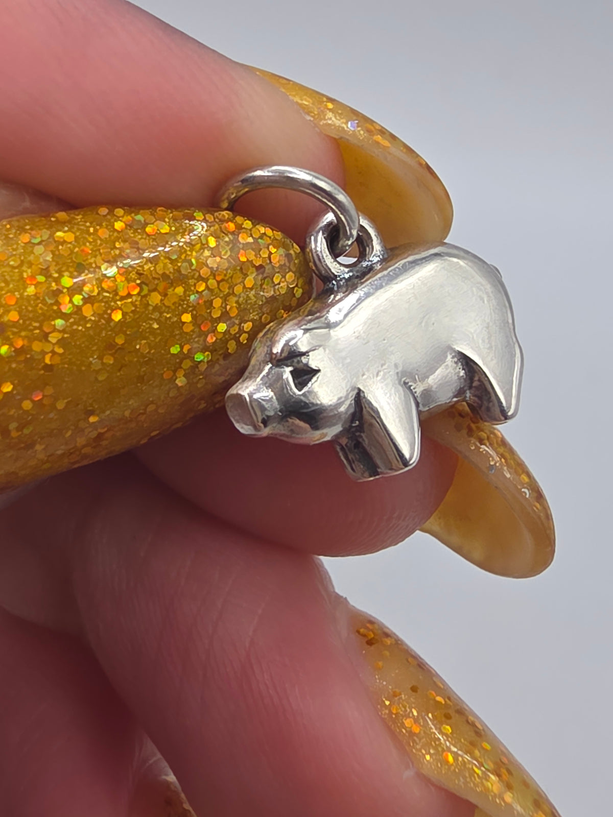 Retired James Avery 925 Sterling Silver Pig Animal Charm Pendant Uncut Loop HTF