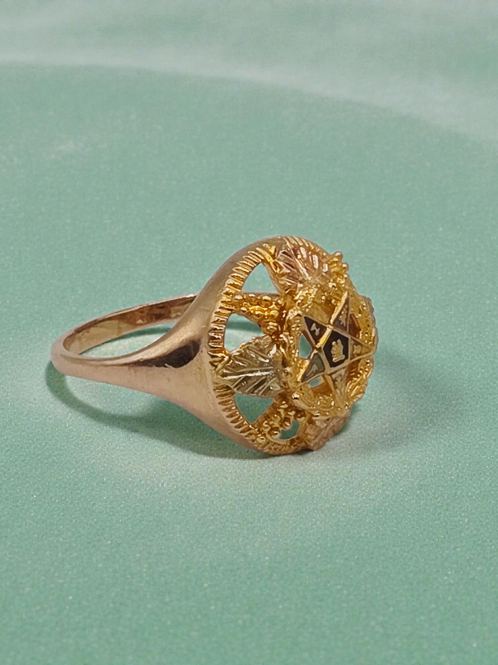 Black Hills Gold Solid 10K 12K Order of Eastern Star Ring – Size 7