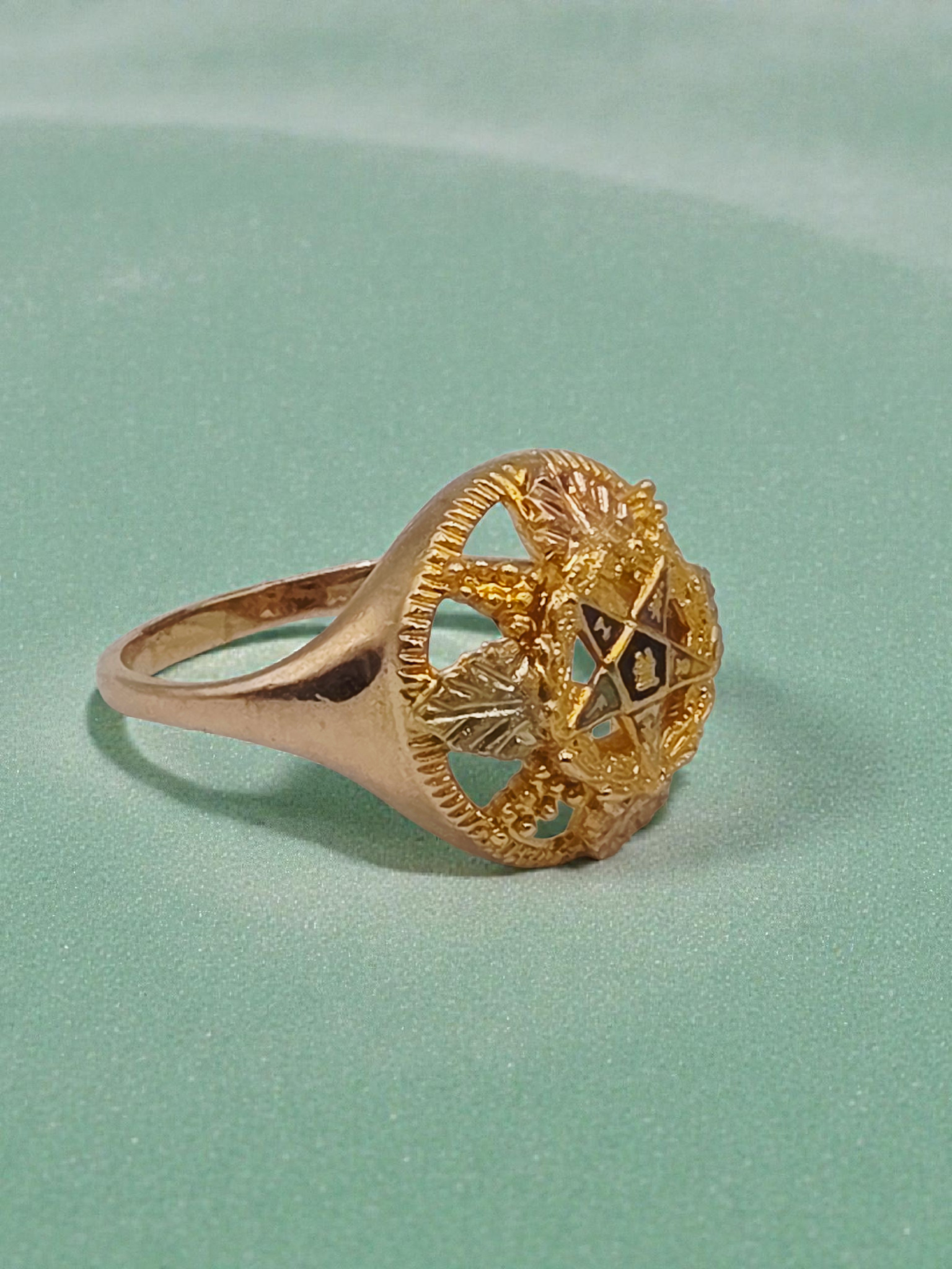 Black Hills Gold Solid 10K 12K Order of Eastern Star Ring – Size 7