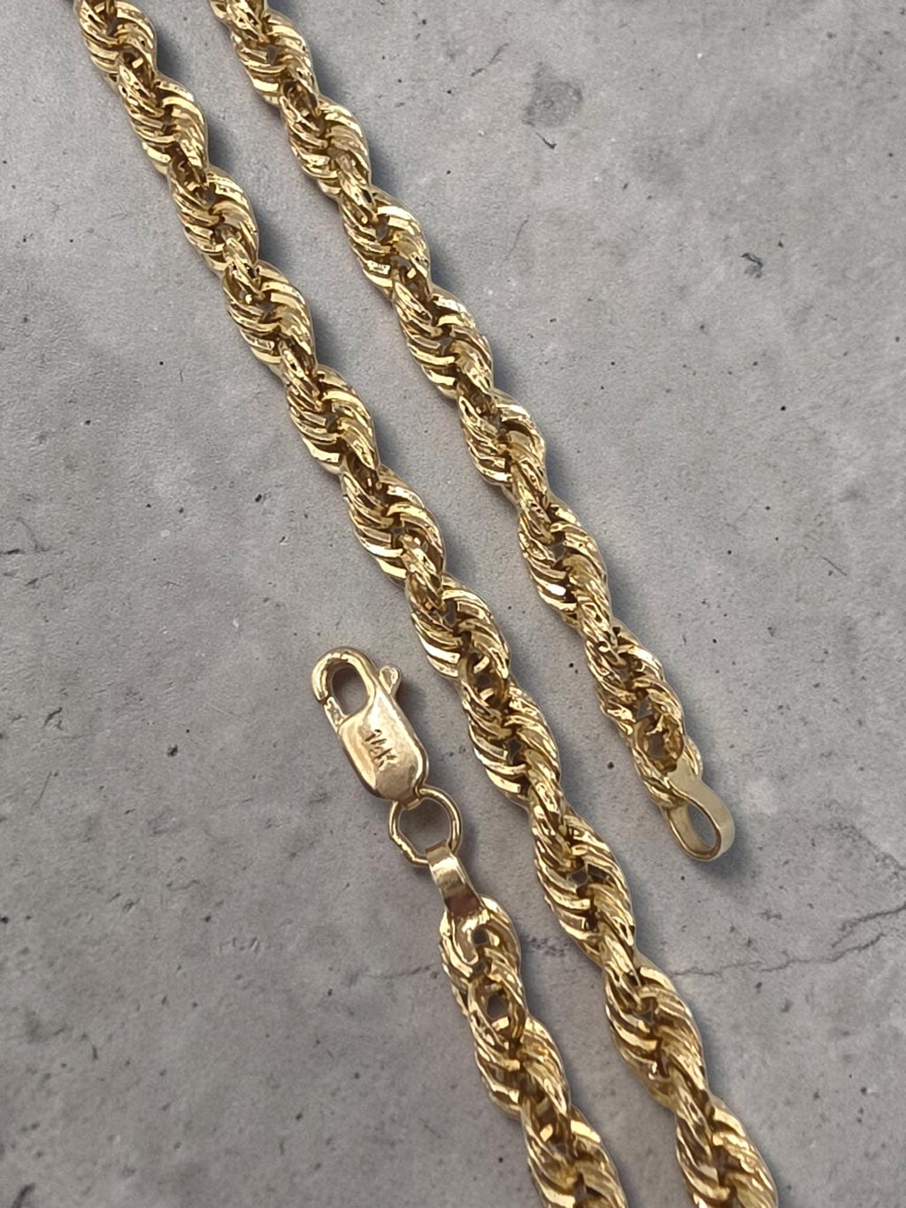Vintage Michael Anthony Solid 14K Gold French Rope Chain Bracelet 8 Inch 3.5mm