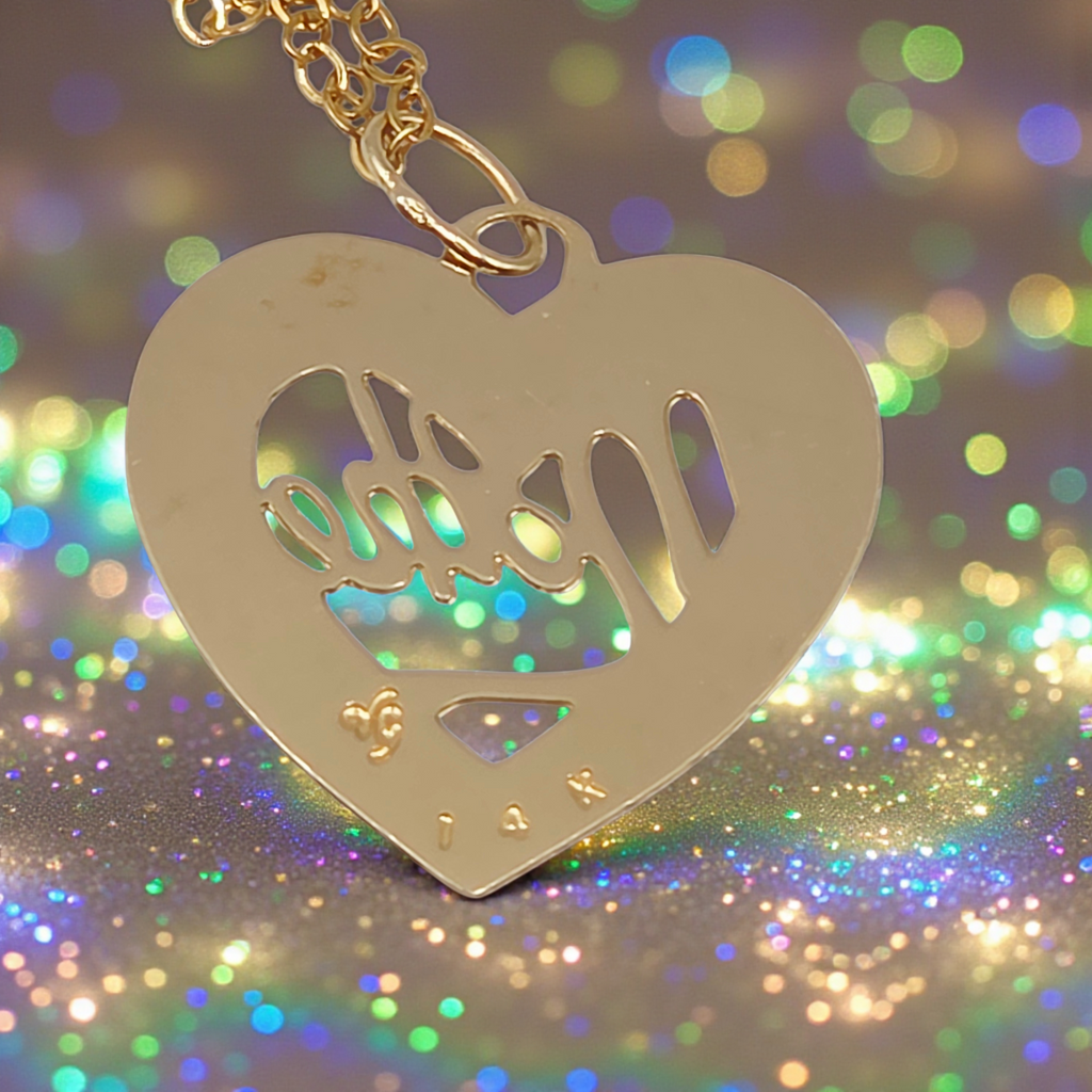 Solid 14K Gold Heart Mother Pendant Necklace - 16 Inches