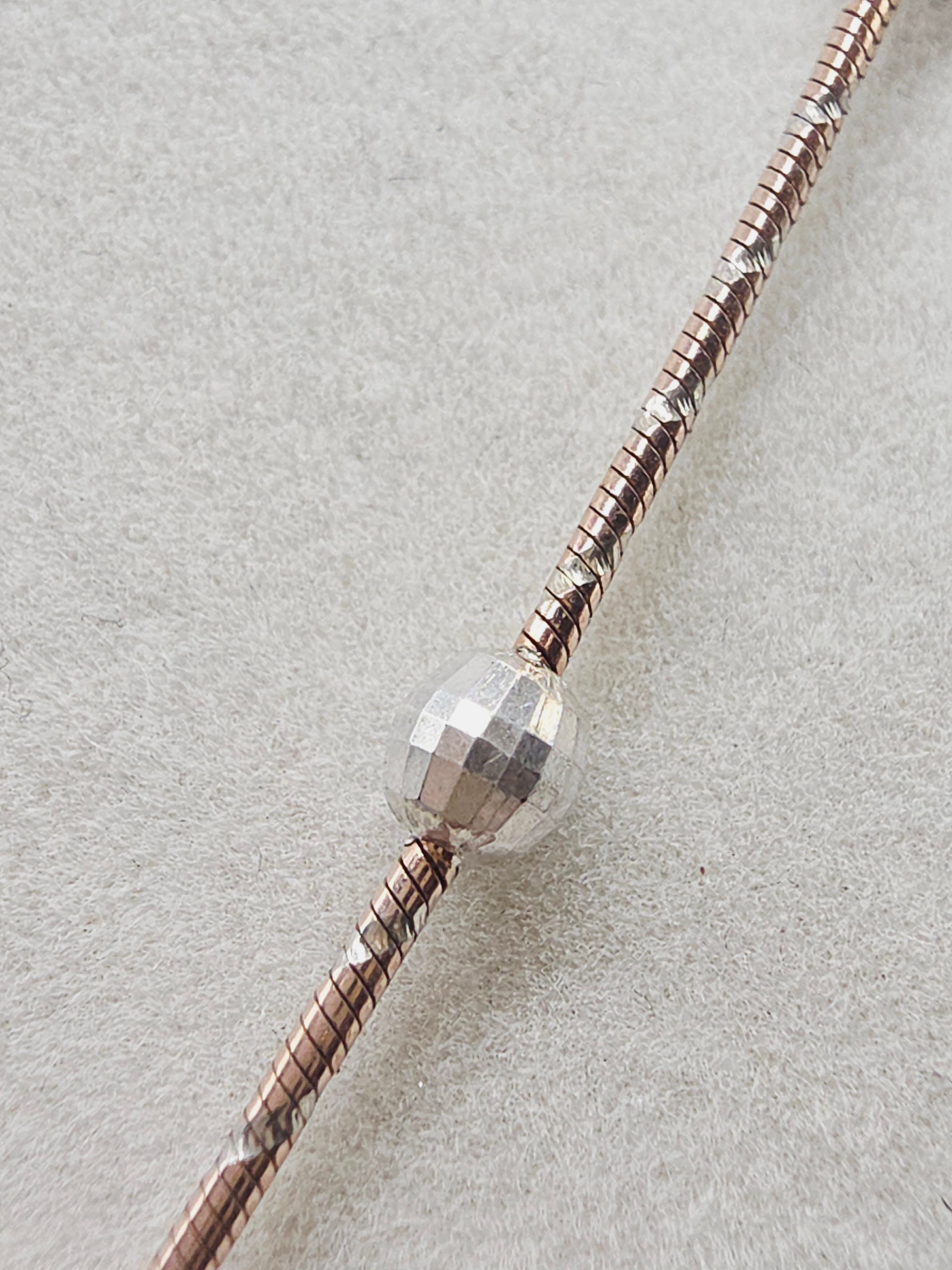 Rose Gold Vermeil 925 Sterling Silver ITALY Snake Chain Necklace - 18 Inch