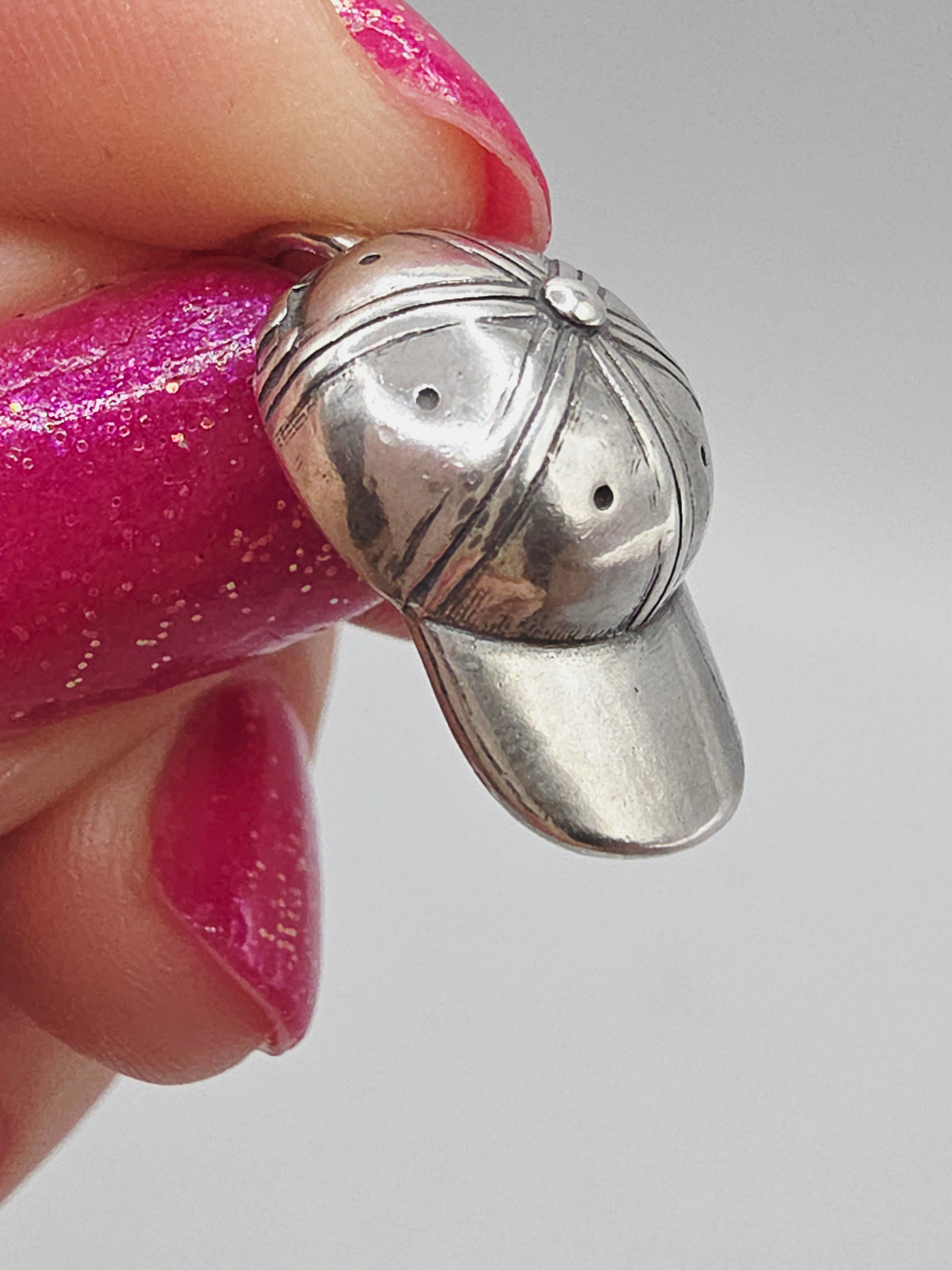 James Avery Sterling Silver 3D Baseball Cap Hat Charm Pendant RETIRED HTF UNCUT