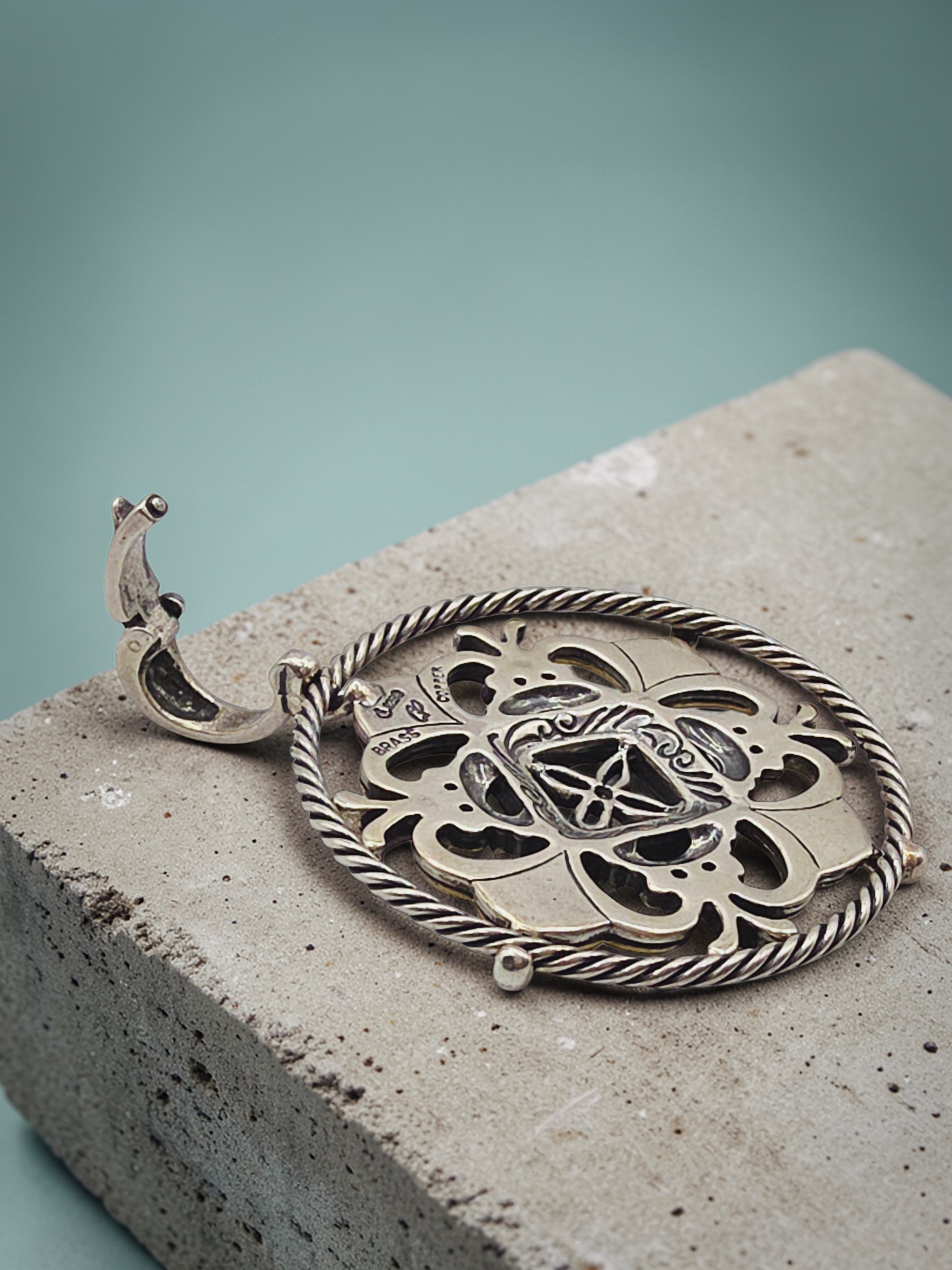 Carolyn Pollack 925 Sterling Silver Brass Copper Relios Necklace Pendant