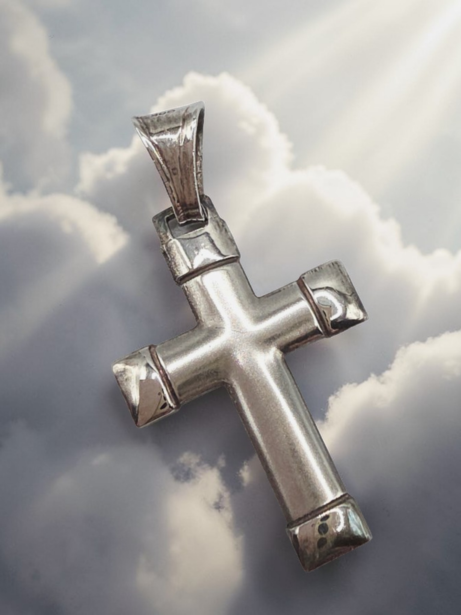 925 Sterling Silver Cross Necklace Pendant Italy