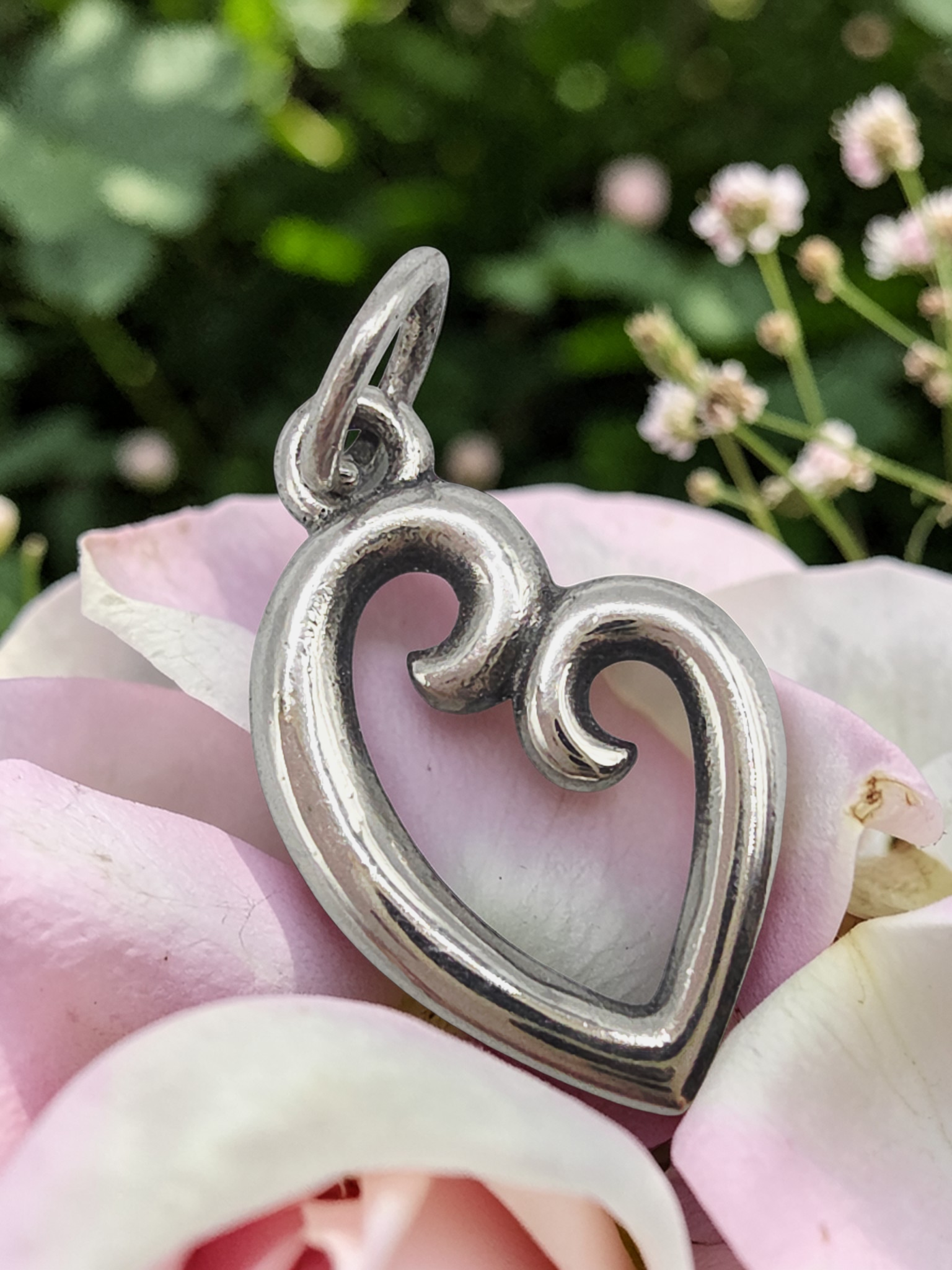 James Avery Mother’s Love 925 Sterling Silver Open Heart Charm Pendant