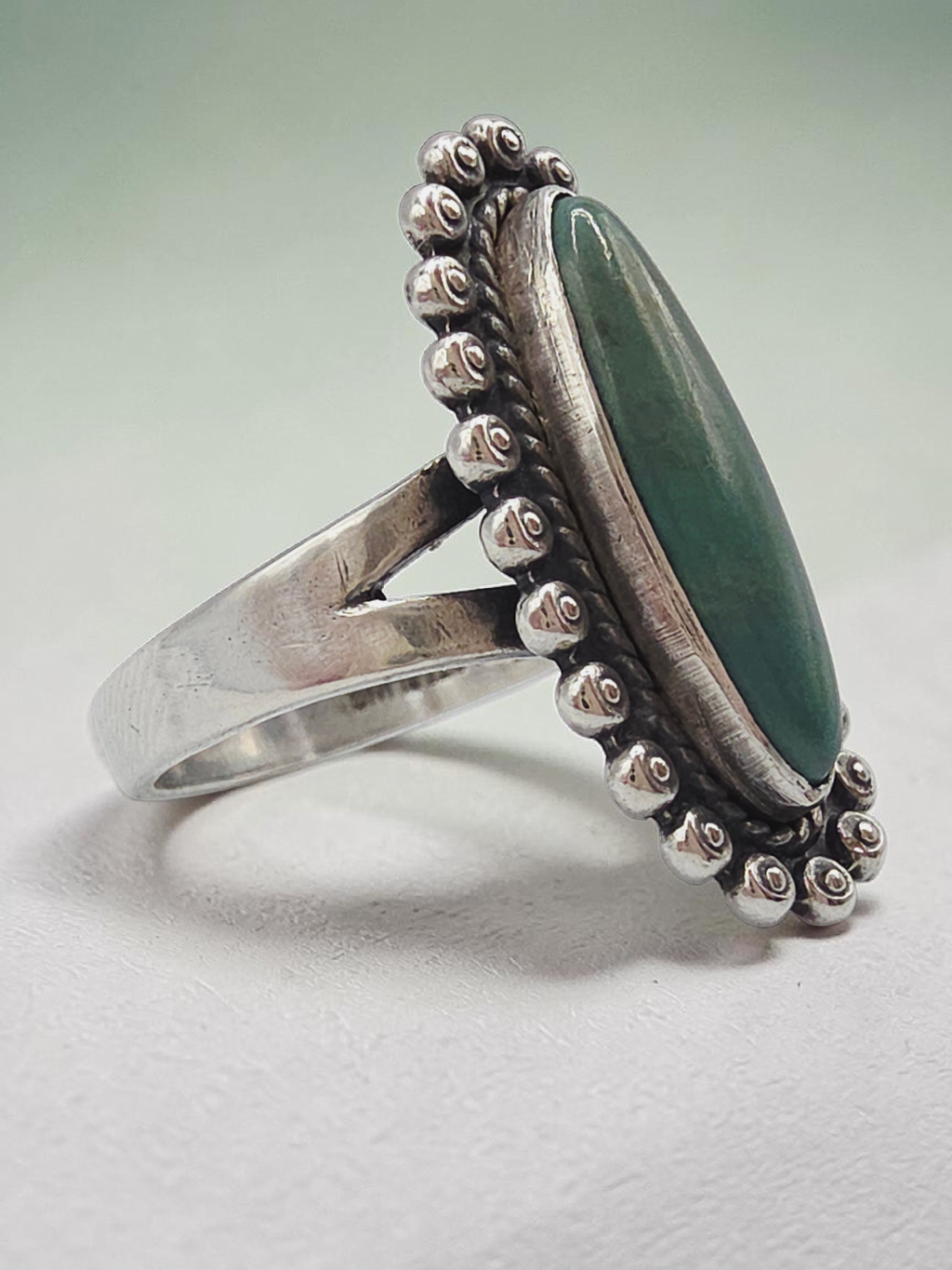 925 Sterling Silver Southwest Style Turquoise Ring - Size 7