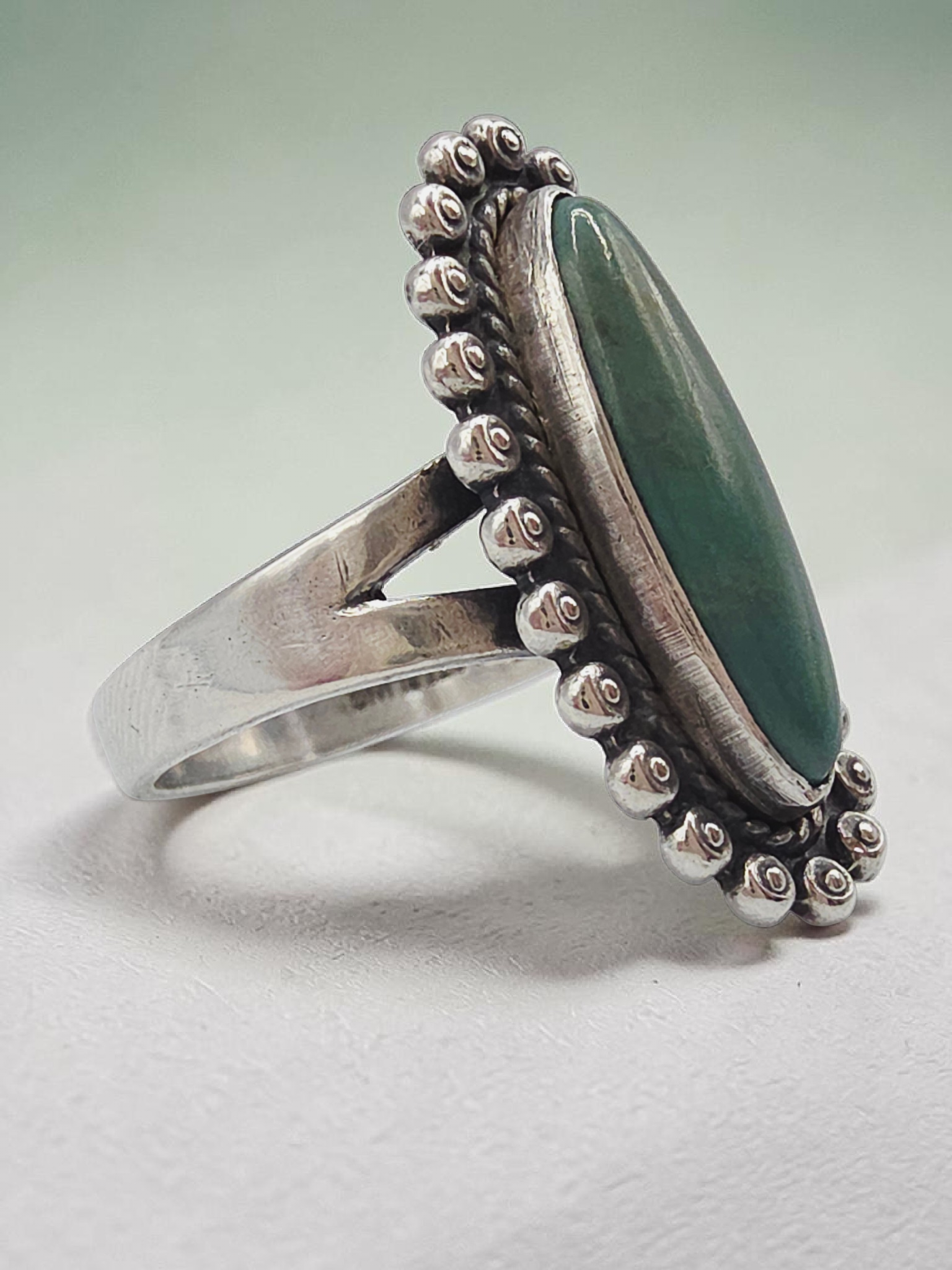 925 Sterling Silver Southwest Style Turquoise Ring - Size 7