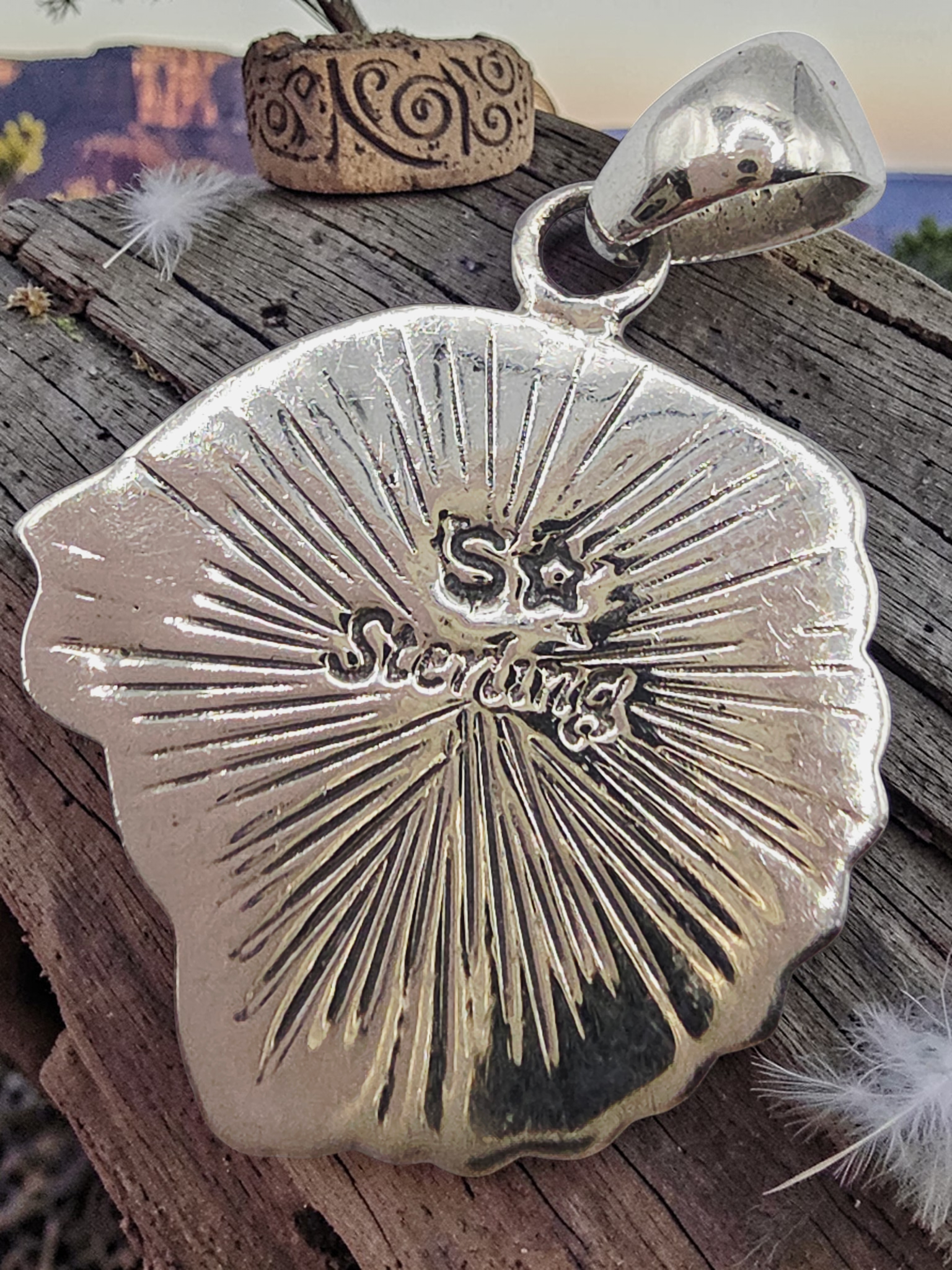 925 Sterling Silver Turquoise Native American Style Southwestern Indian Pendant