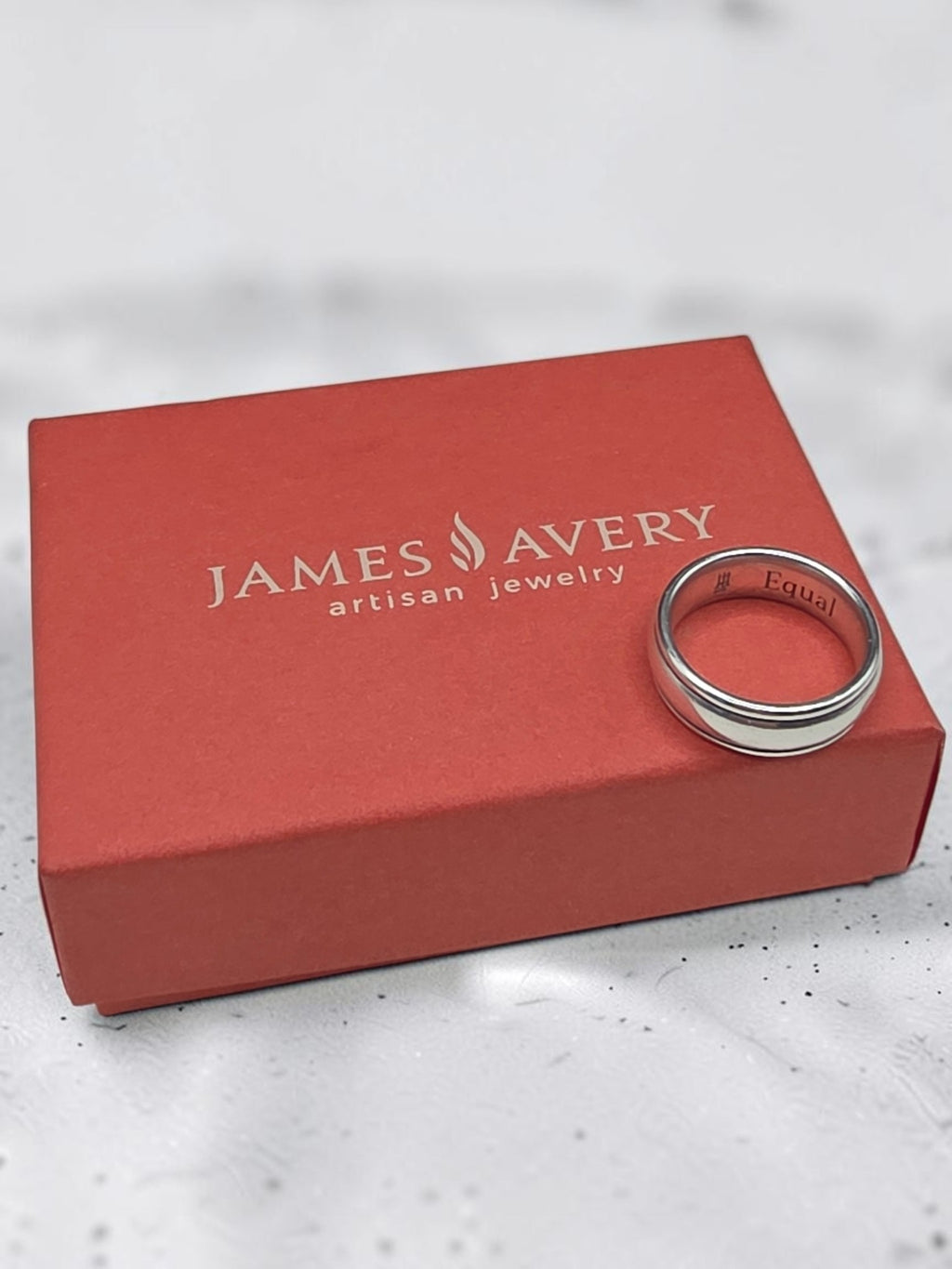 James Avery Sterling Silver Wedding Band Ring with Equal Engraved - Size 6.5