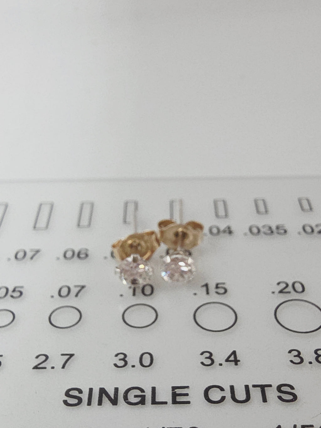Solid 14K Two-Tone Gold Petite CZ Stud Earrings