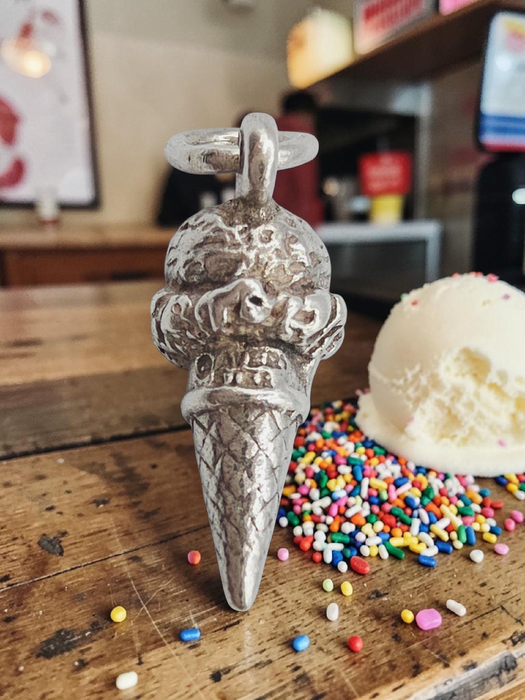 James Avery Sterling Silver 3D Ice Cream Cone Charm Pendant - RETIRED