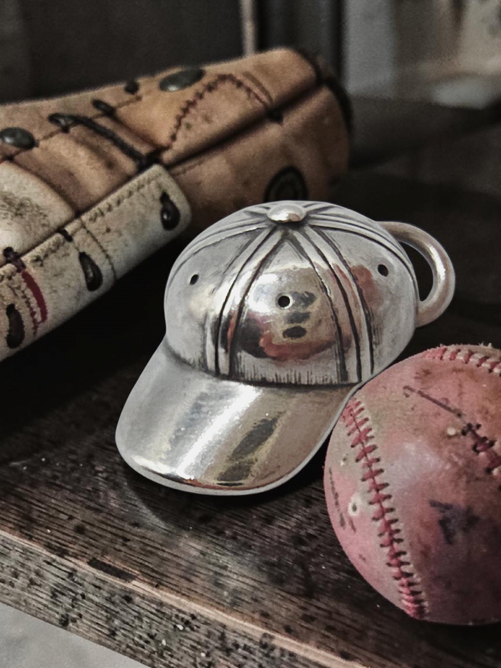James Avery Sterling Silver 3D Baseball Cap Hat Charm Pendant RETIRED HTF UNCUT